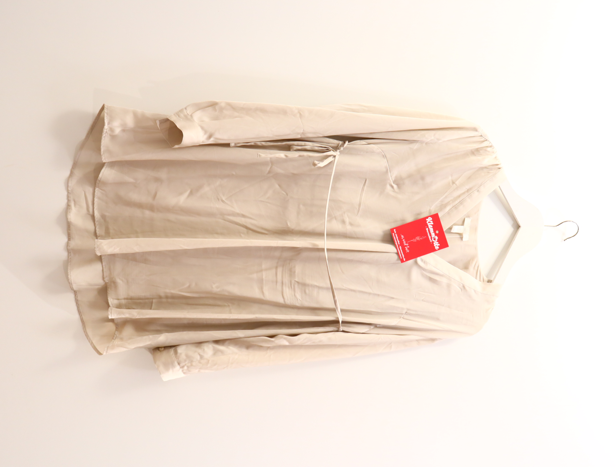 Bluse H&M S/36 champagner langarm Chiffon/Polyester