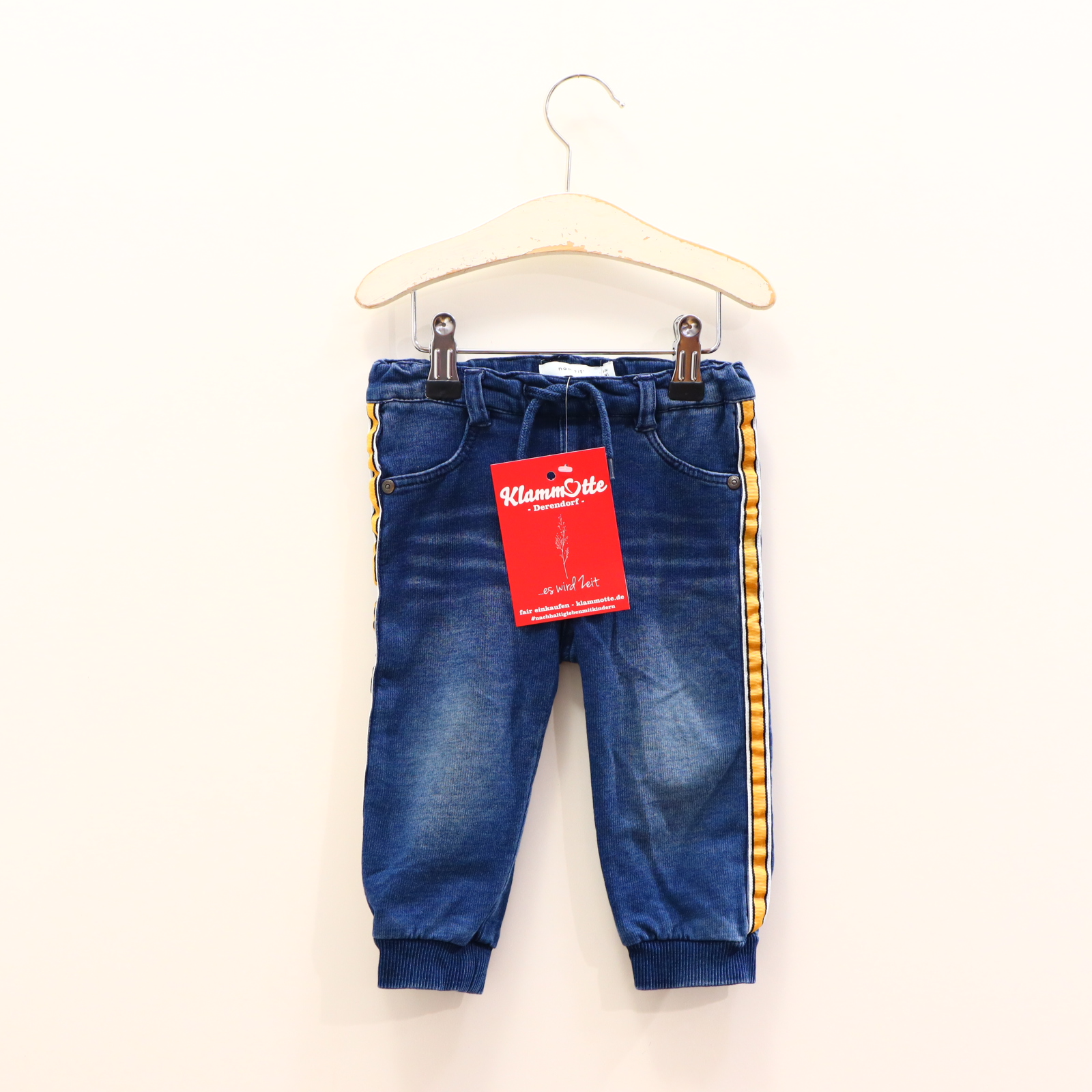 Hosen & Strampler name it 74 blau Borde Jeans/Jogger Denim Gummibandzug/verstellb. Bund