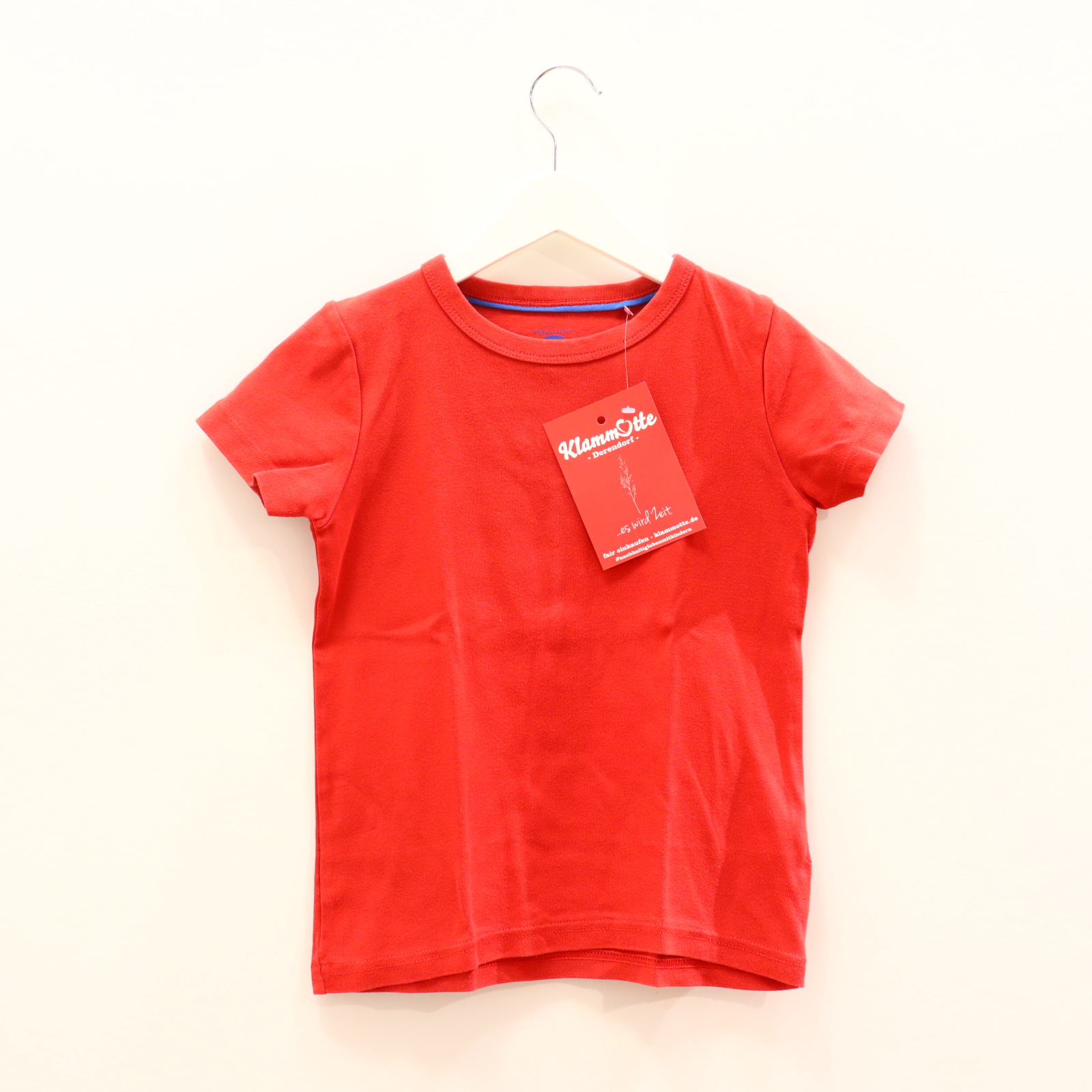 Oberteil frugi Gr. 116/Gr. 122 kurzarm Shirt rot Biobaumwolle