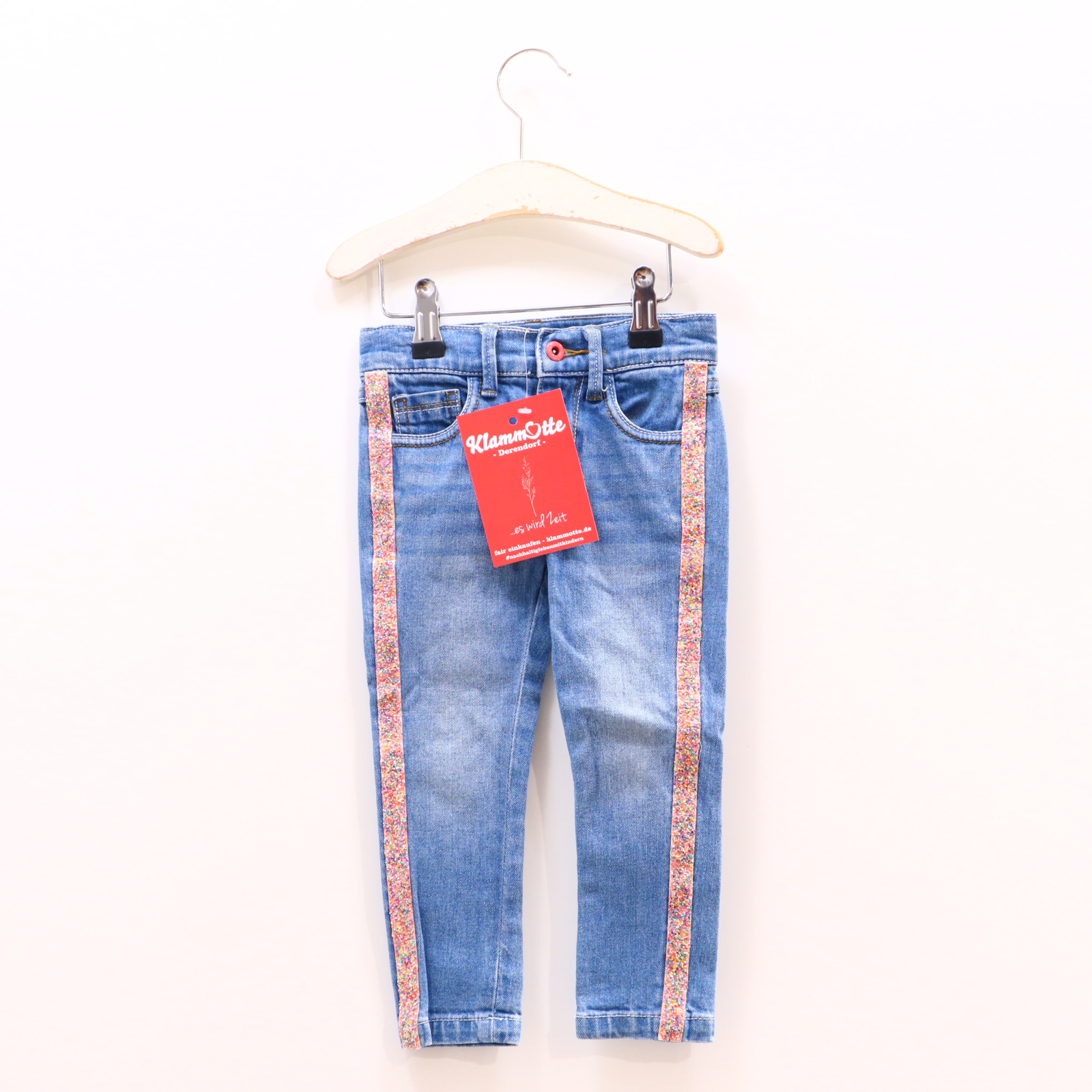 Hose Billieblush Jeans 86 blau Borde Denim Knopf/Reißverschluß/verstellb. Bund