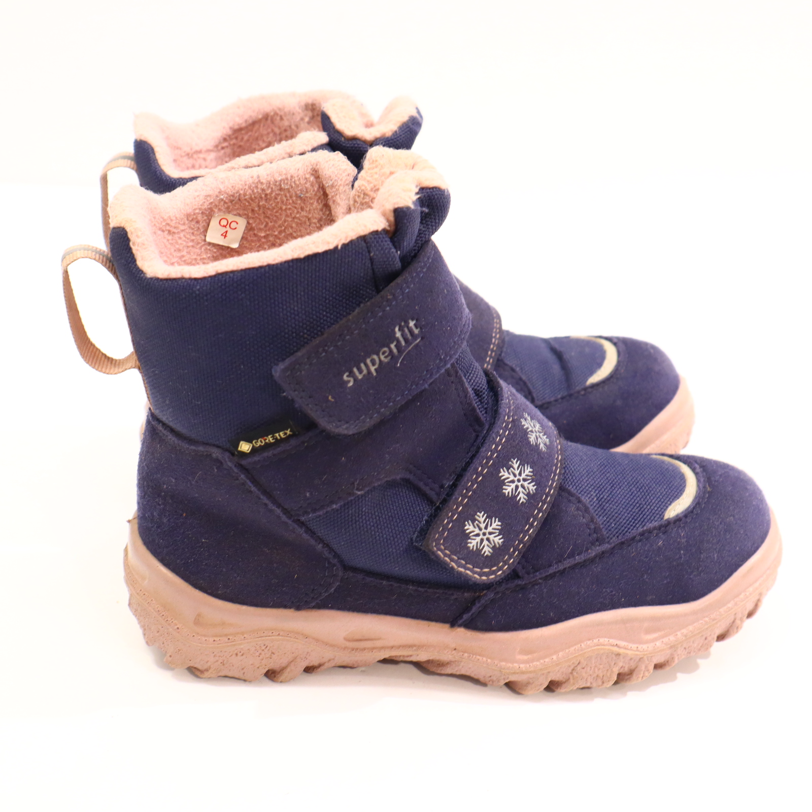 Halbschuhe SuperFit Boots/Klett 29 M blau/rosa GORETEX Herbst/Winter leichte gleichmäßige Ablaufspuren gefüttert