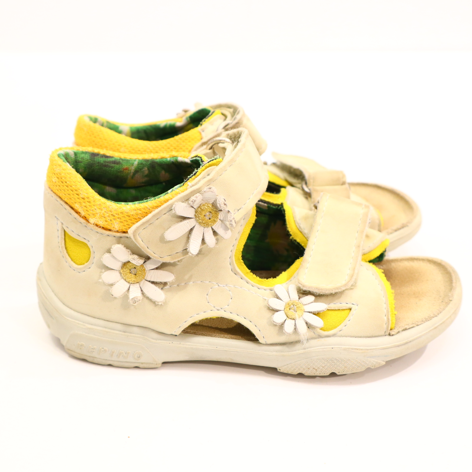 Sandalen PEPINO 25 gelb/grau M leichte gleichmäßige Ablaufspuren