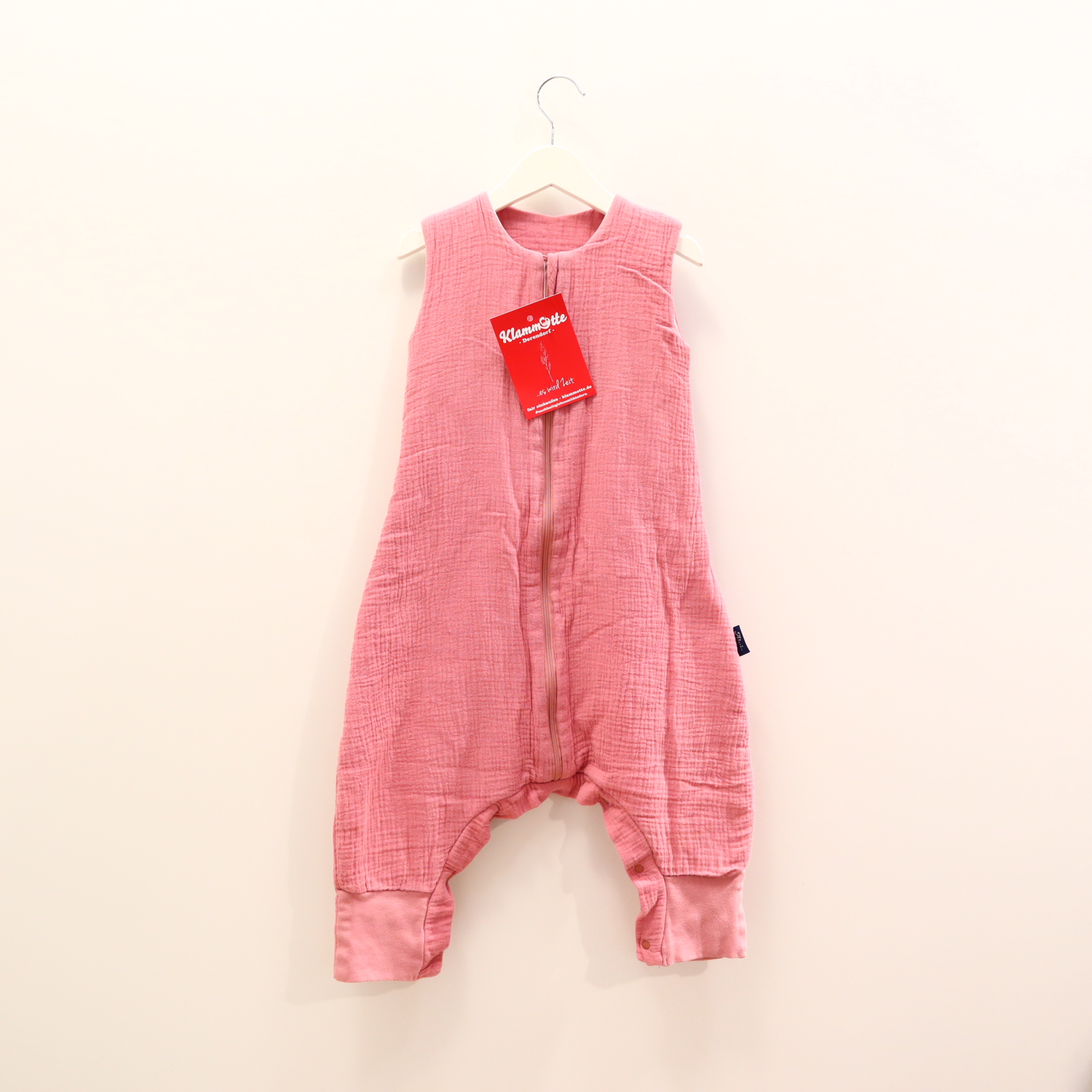 Schlafsack Alvi 80cm Schlafsack mit Beinen rosa Baumwolle/Musselin ganzjährig/2.0 TOG Polyester