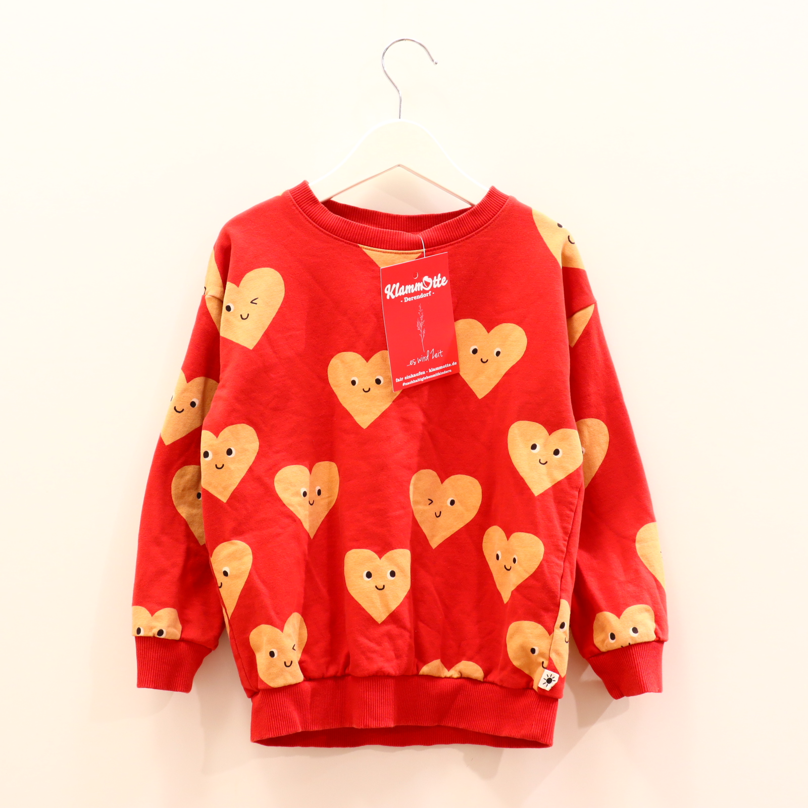 Oberteil LINDEX 110 rot Alloverprint Sweatshirt Baumwolle/Elasthan
