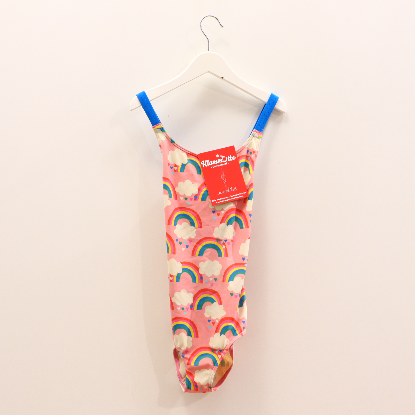 Bademode mini Boden Badeanzug 134 blau/bunt/rosa Alloverprint