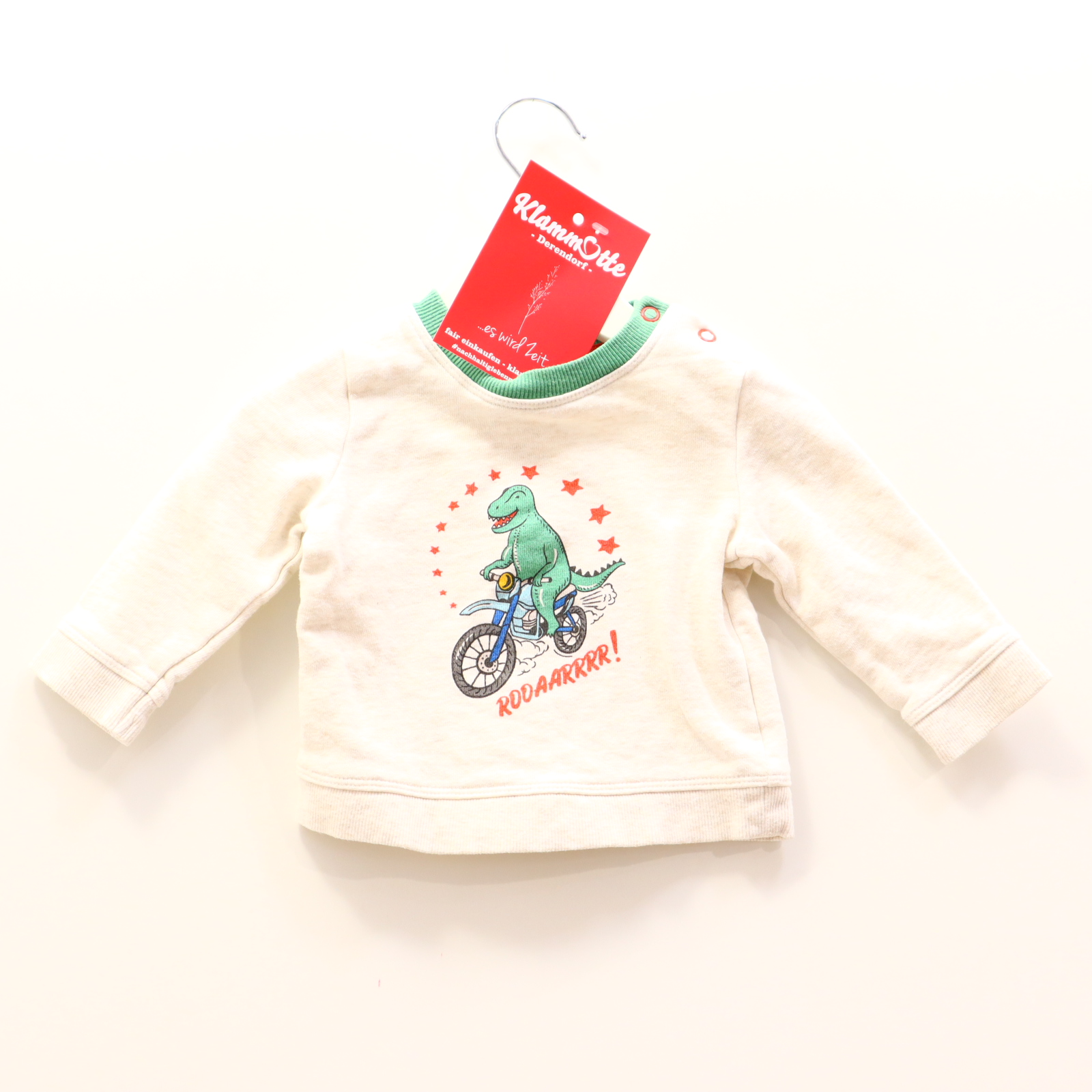 Oberteil Cath Kids 62 creme/grün melange Sweatshirt Baumwolle