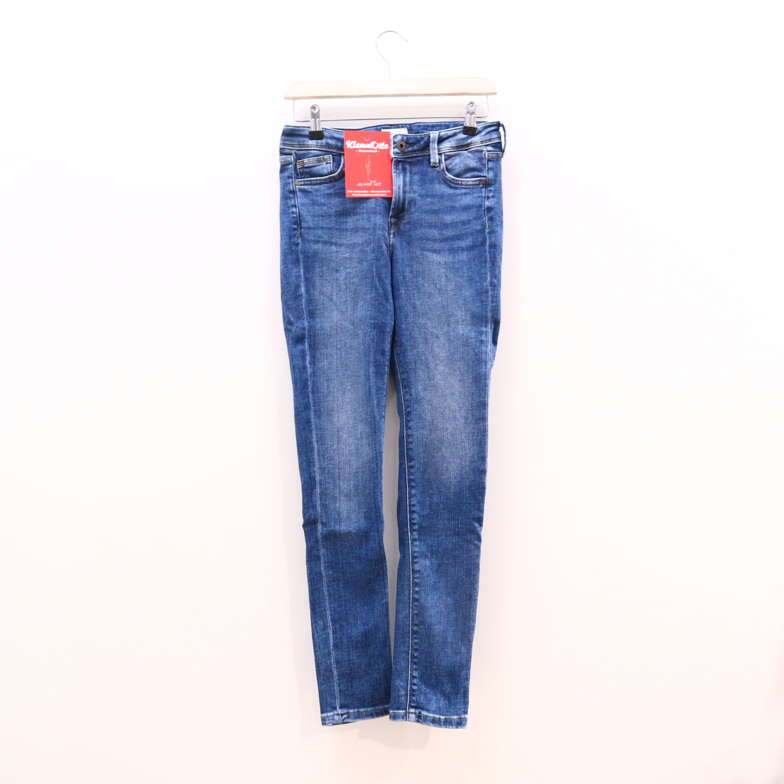 Hose Pepe Jeans Jeans 152 blau Denim Knopf/Reißverschluß/verstellb. Bund High Waist/Skinny