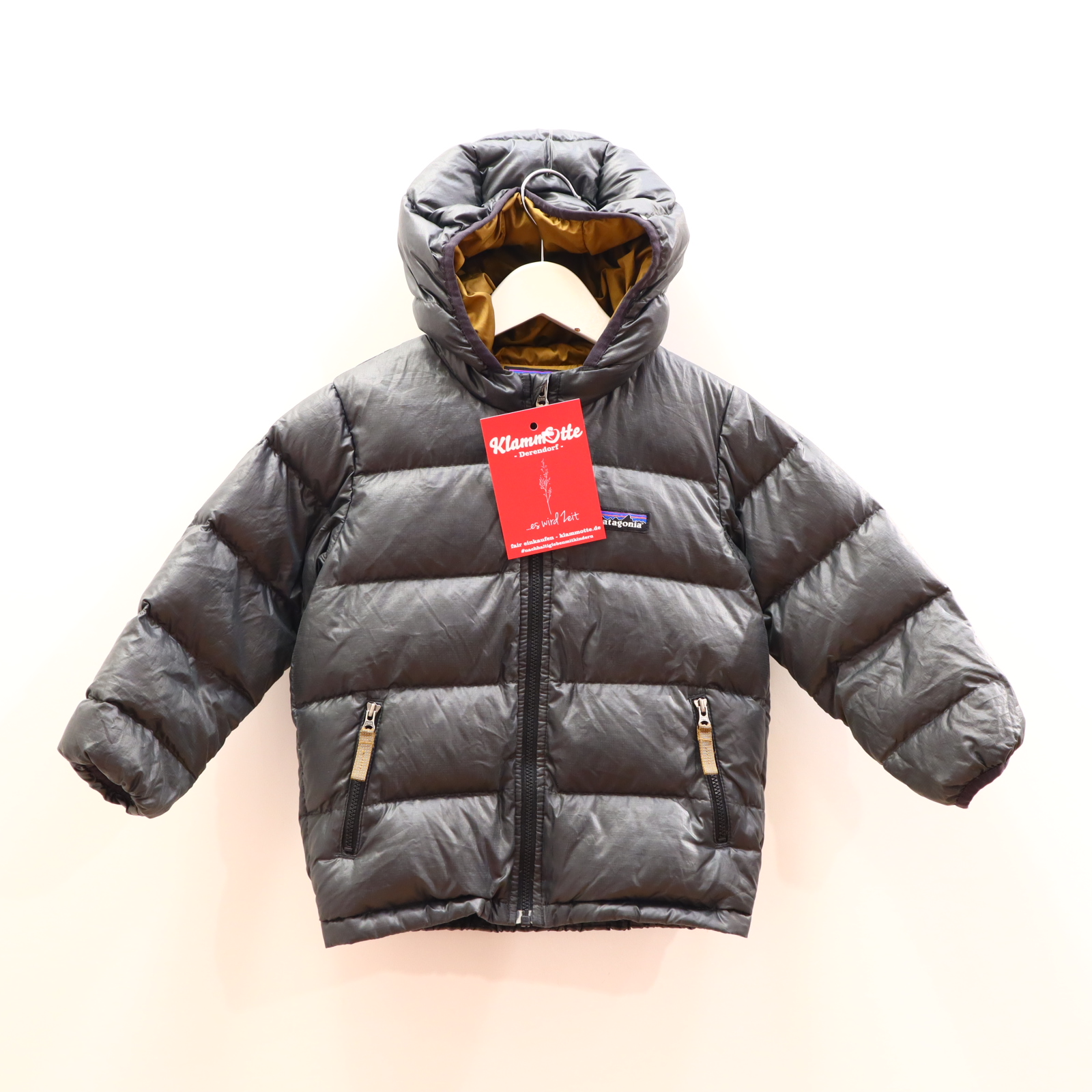 Jacke patagonia 98 grau/grün Daunenjacke/Steppjacke Daunen/Federn Herbst/Winter