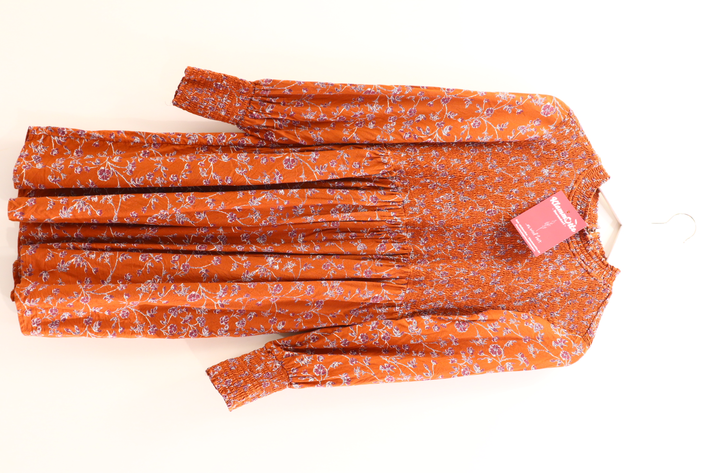 Kleider & Röcke mamalicious Kleid L/42/44 karamell Alloverprint/Blumen/Smok Viskose