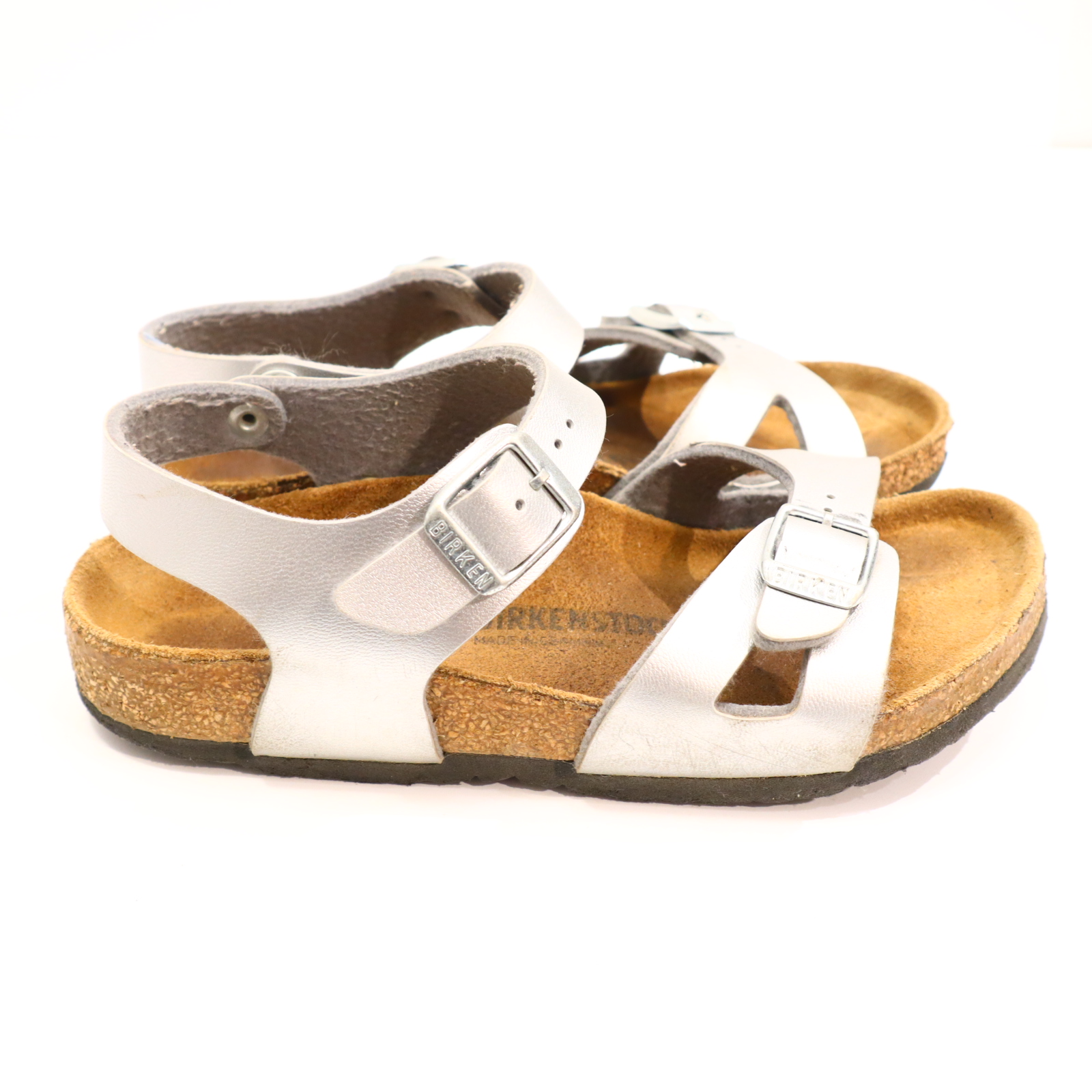 Sandalen Birkenstock 31 silber leichte gleichmäßige Ablaufspuren