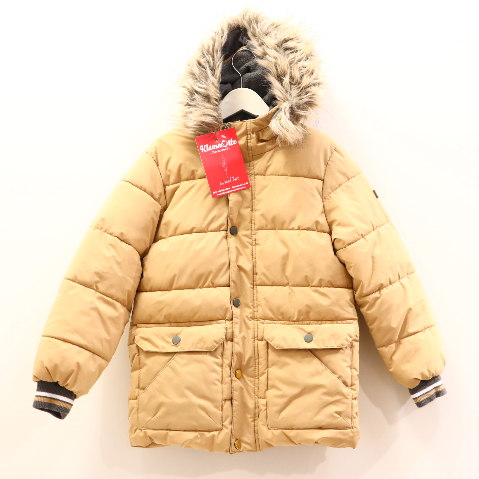 Jacke Topolino Parka/Steppjacke 122 sand Herbst/Winter abnehmb. Kapuzenbesatz/Fleecefutter