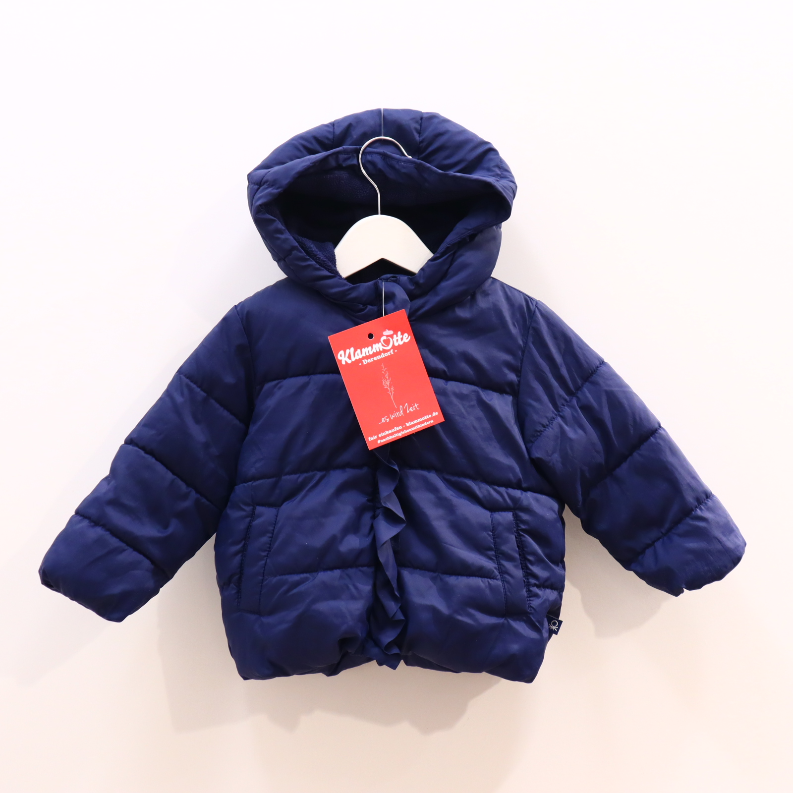 Jacken & Overalls BENETTON Steppjacke 80 blau Fleecefutter Rüsche Herbst/Winter
