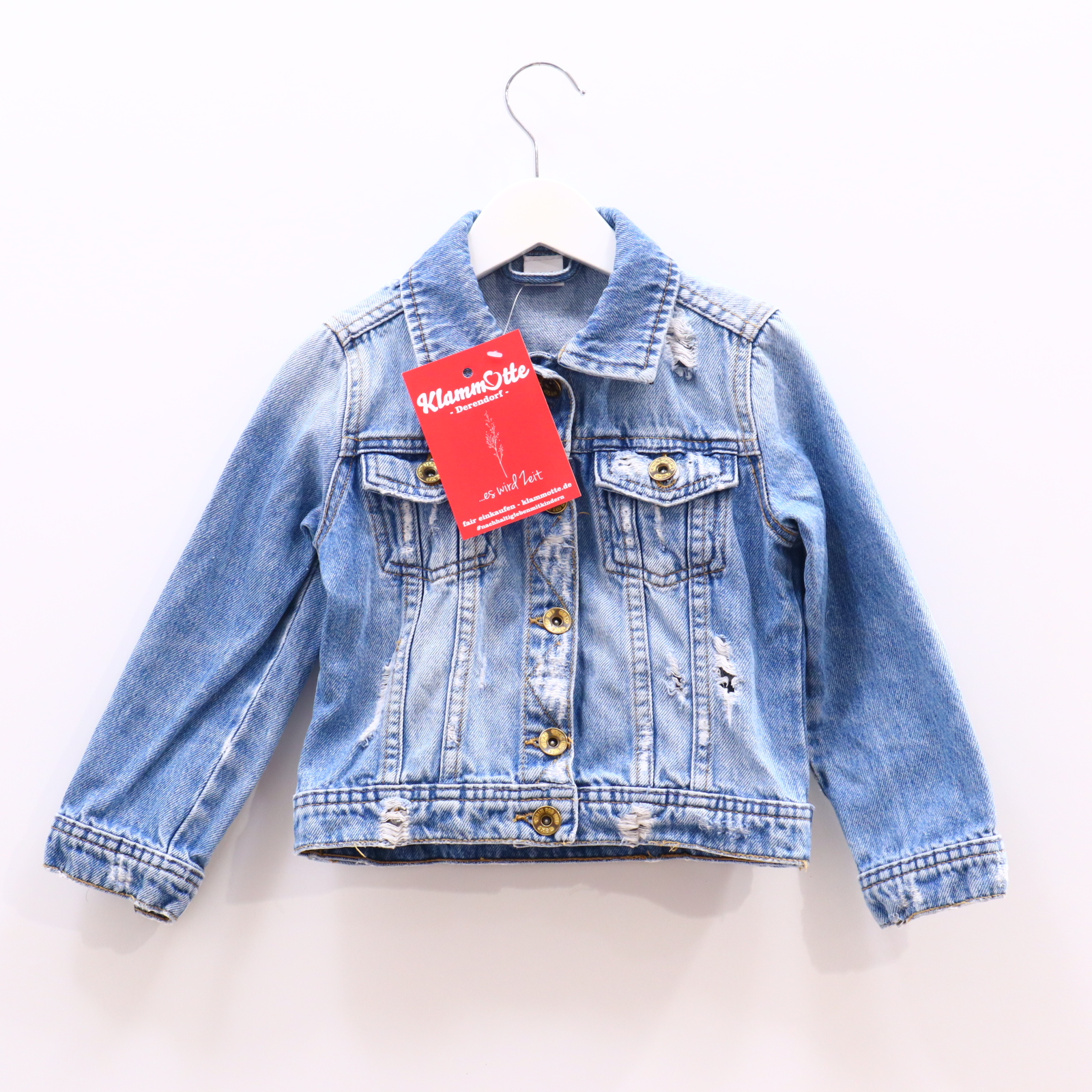 Jacke next Jeansjacke 110 blau Used Look Denim