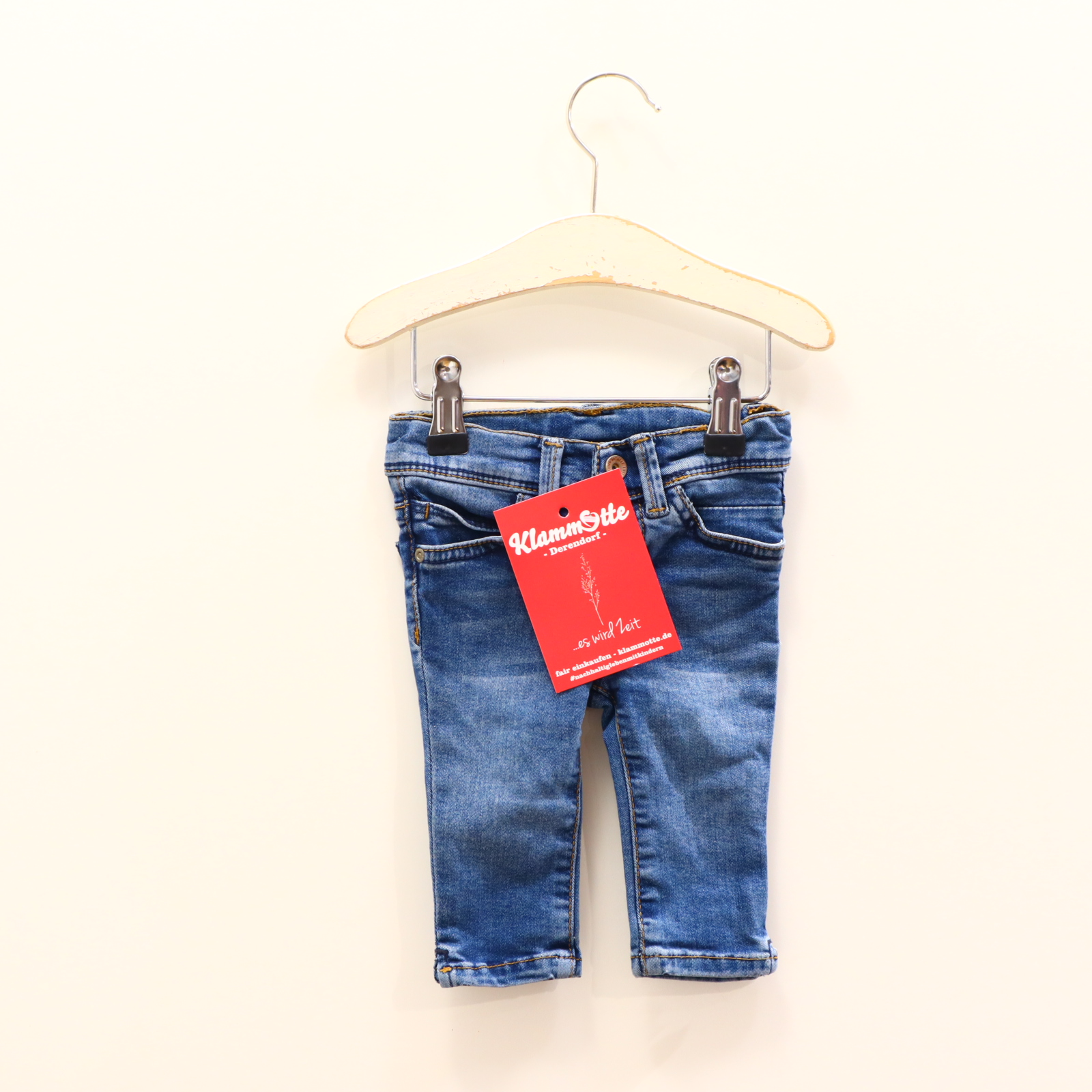 Hosen & Strampler MEXX 62 blau Waffelmuster Jeans Denim Druckknopf/verstellb. Bund