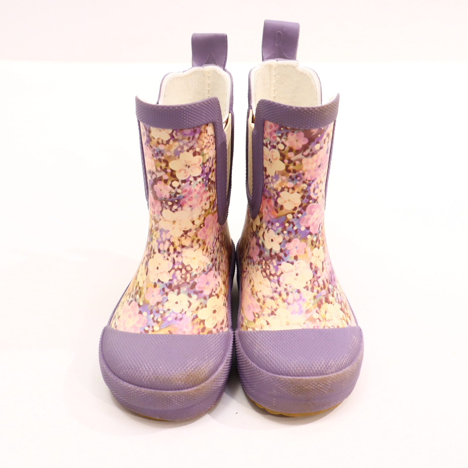 Gummistiefel mikk-line halbschaft 20 bunt/creme/flieder Naturkautschuk Blumen sehr gut