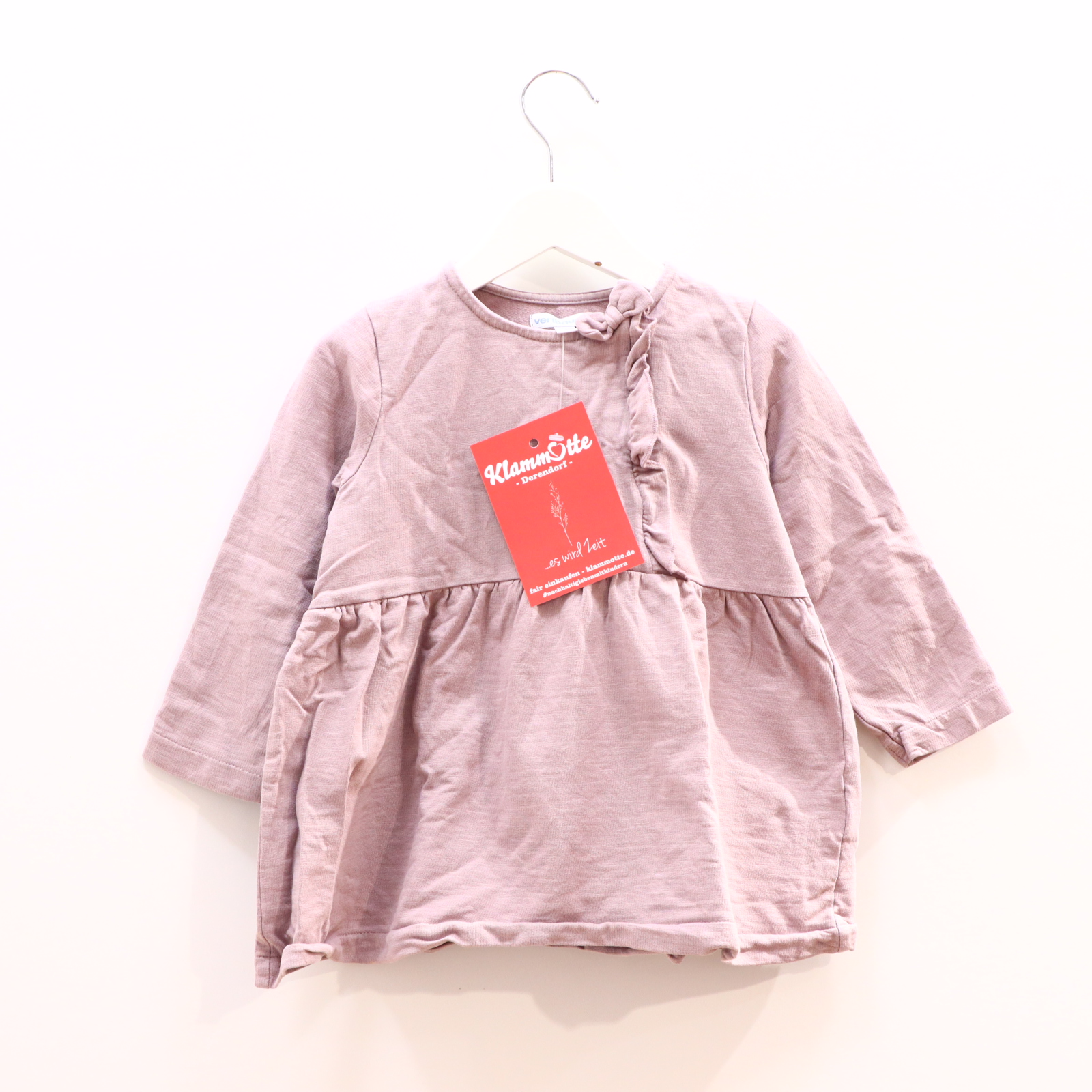 Kleider & Röcke Vertbaudet Sweatkleid 92/98 altrosa Baumwolle Druckknopf/Knopfleiste