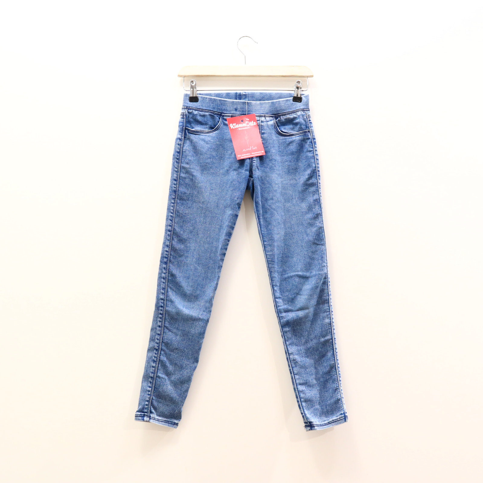 Hose C&A Jeggings 140 blau Denim Gummibandzug