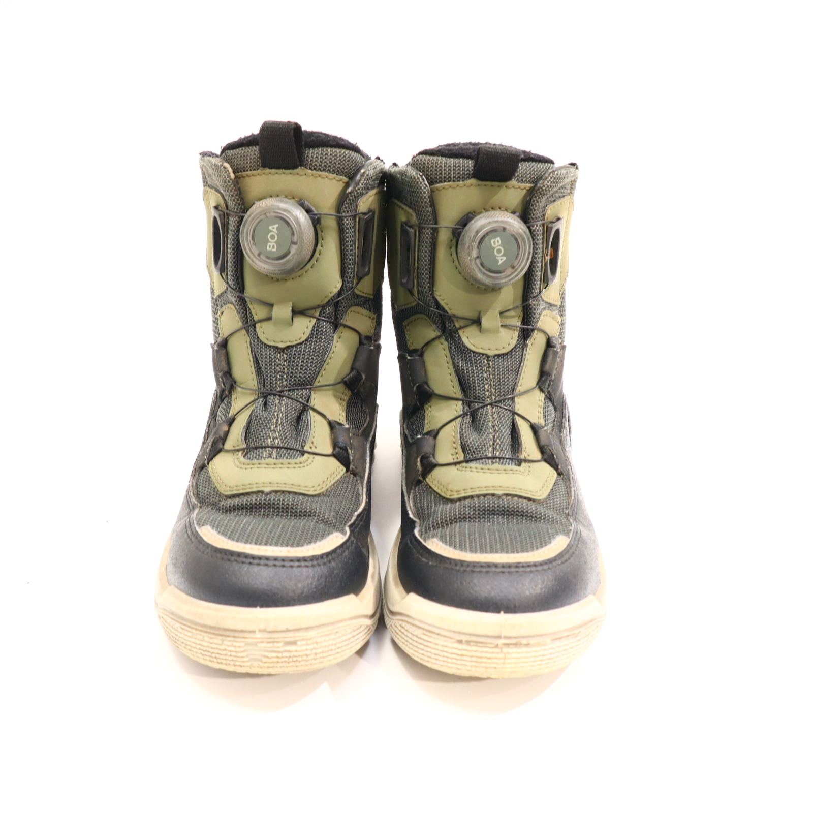 Halbschuhe SuperFit Boots/Klett/Mid 31 M oliv/schwarz GORETEX Herbst/Winter leichte gleichmäßige Ablaufspuren BOA Schnellverschluß