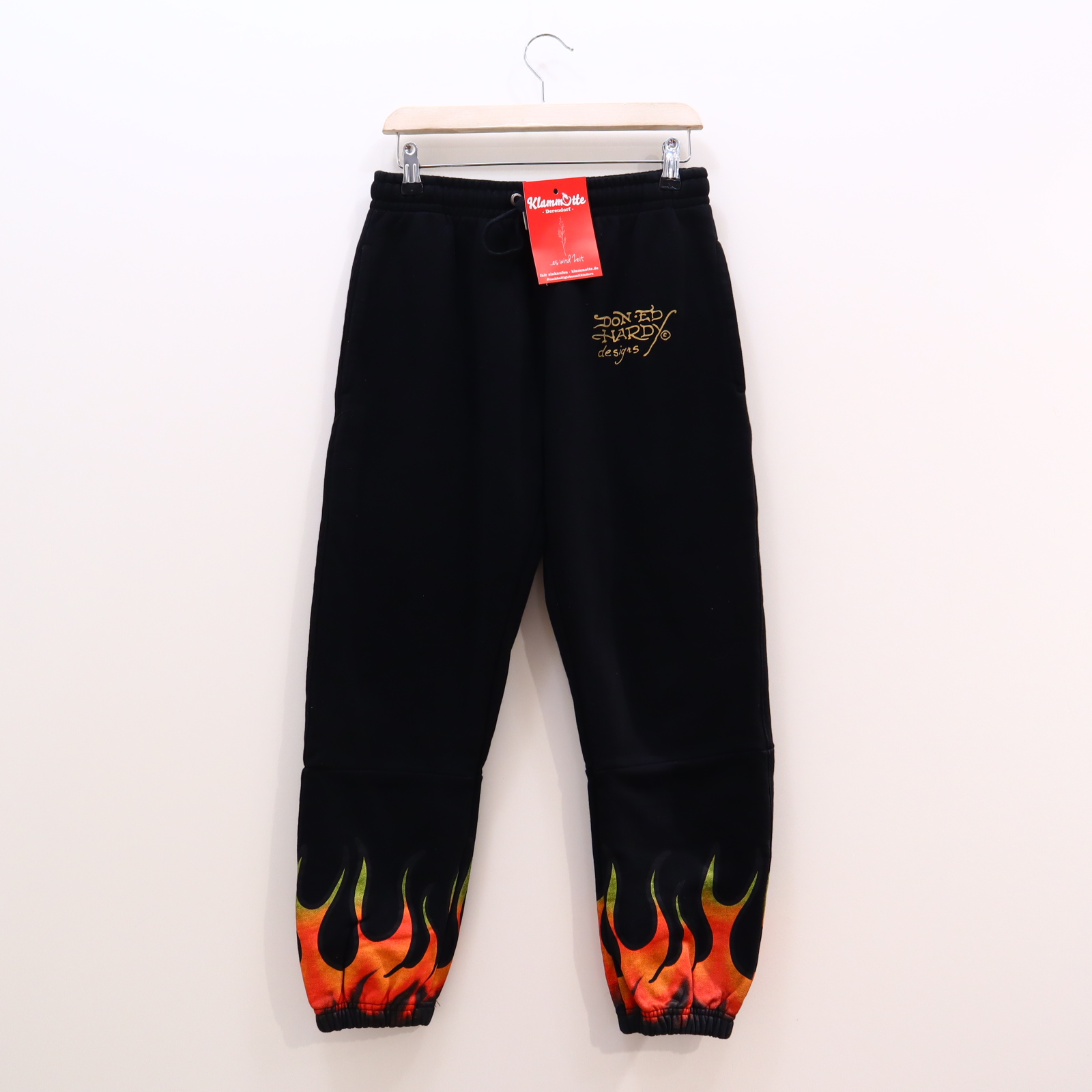 Hose Ed Hardy 164/170 Jogger schwarz Logo/Print Gummibandzug/Kordelzug Baumwolle/Sweat