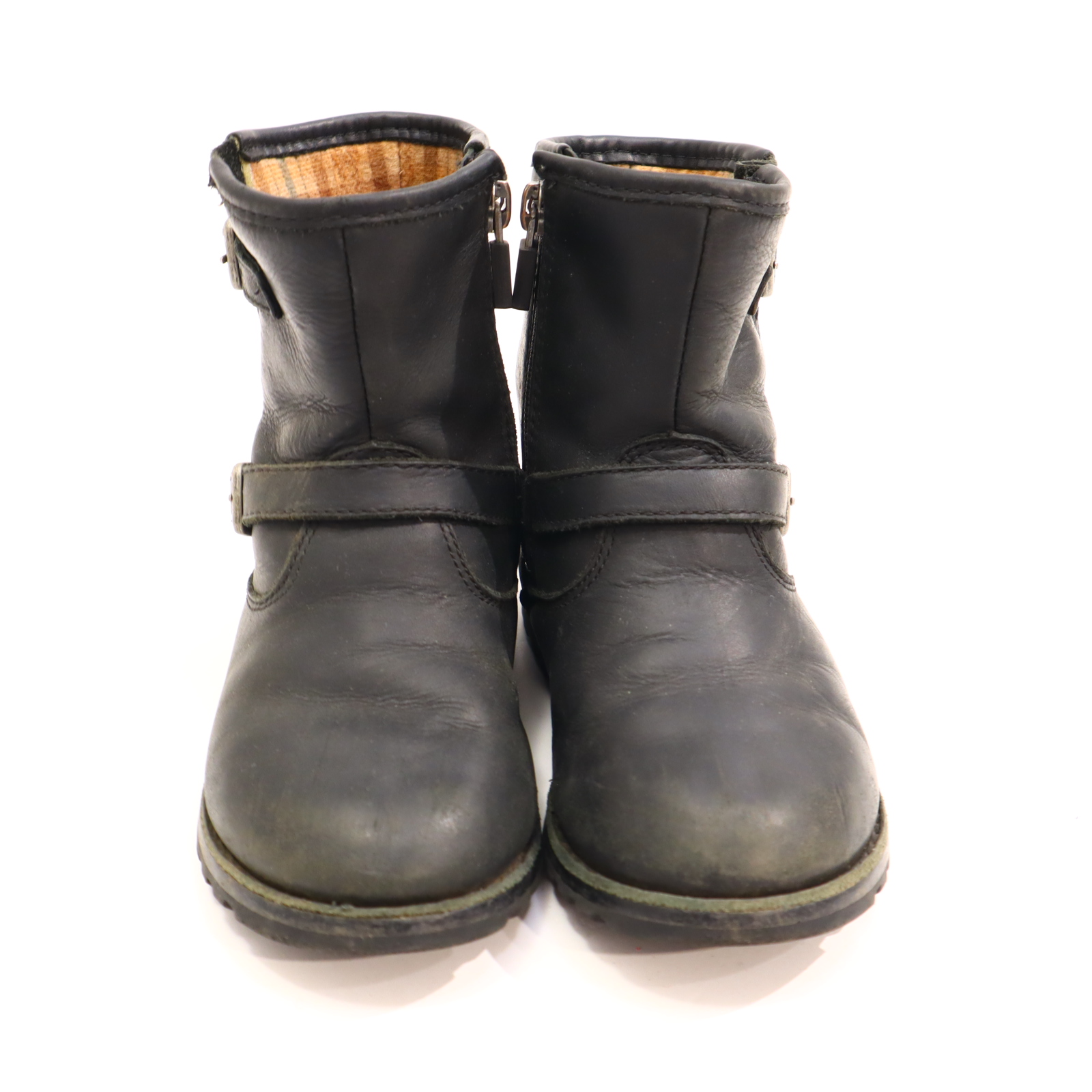 Stiefel UGG 26 schwarz Leder Stieffeletten leichter gleichmäßiger Sohlenabrieb
