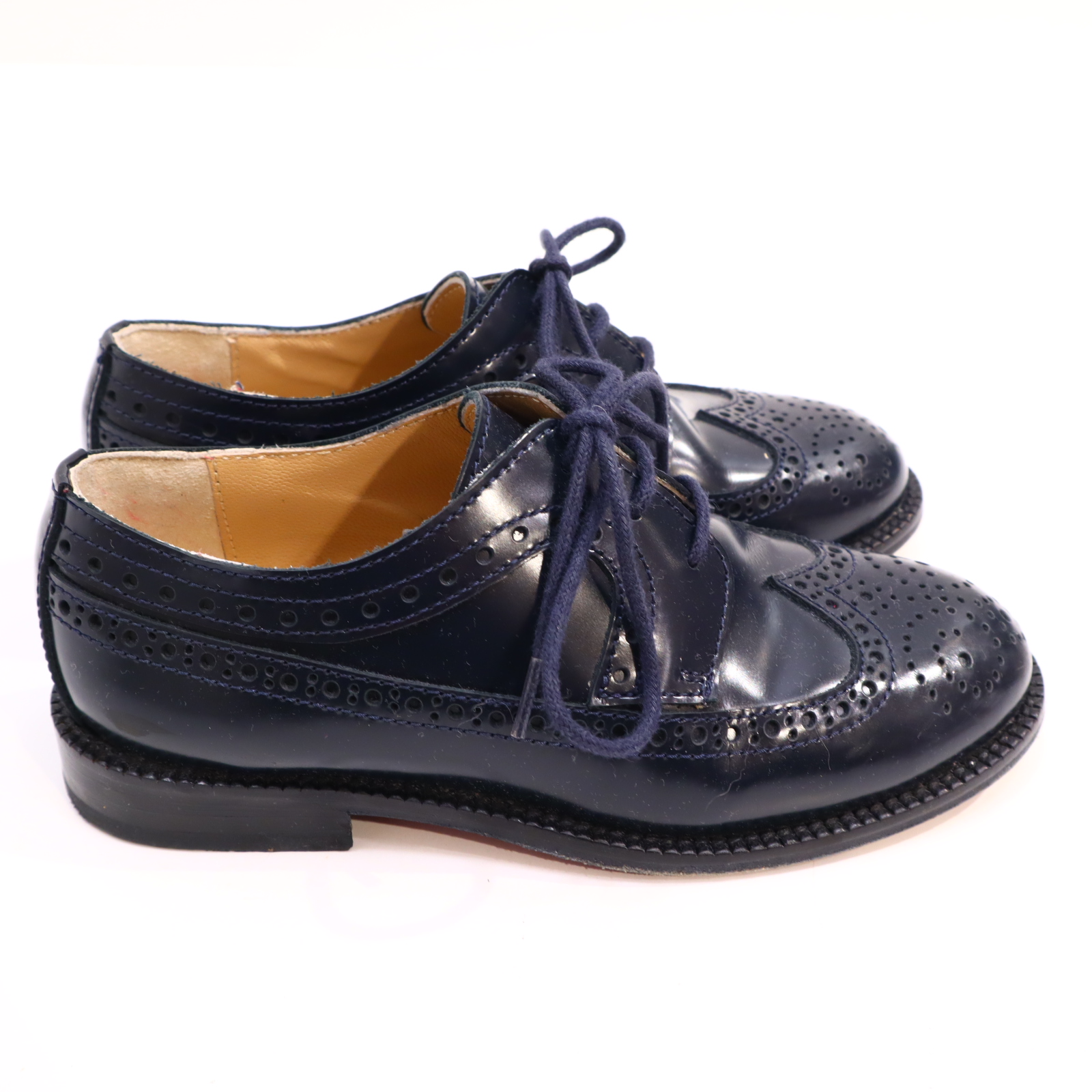 Halbschuhe Gallucci Schnürschuh 31 blau Leder leichte gleichmäßige Ablaufspuren
