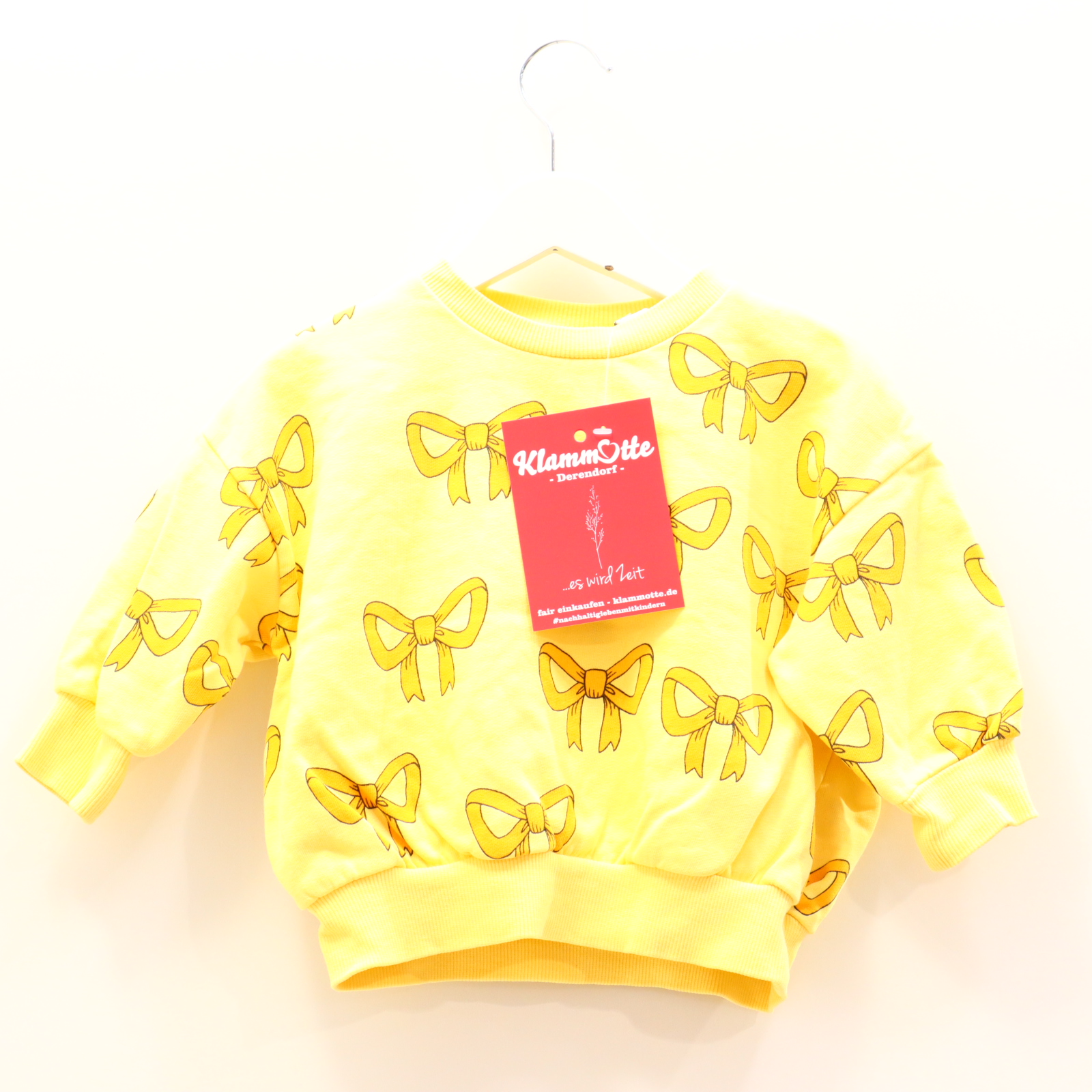 Oberteil mini rodini 80/86 gelb Alloverprint Sweatshirt Bio-Baumwolle