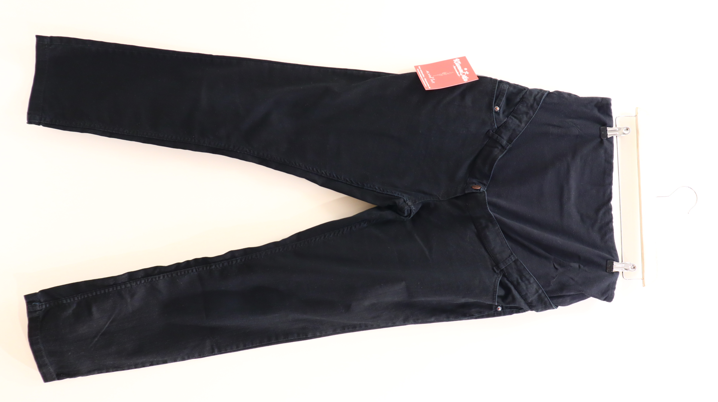 Hose Colline L/42/44 Jeans schwarz denim Straight High rib/verstellbar