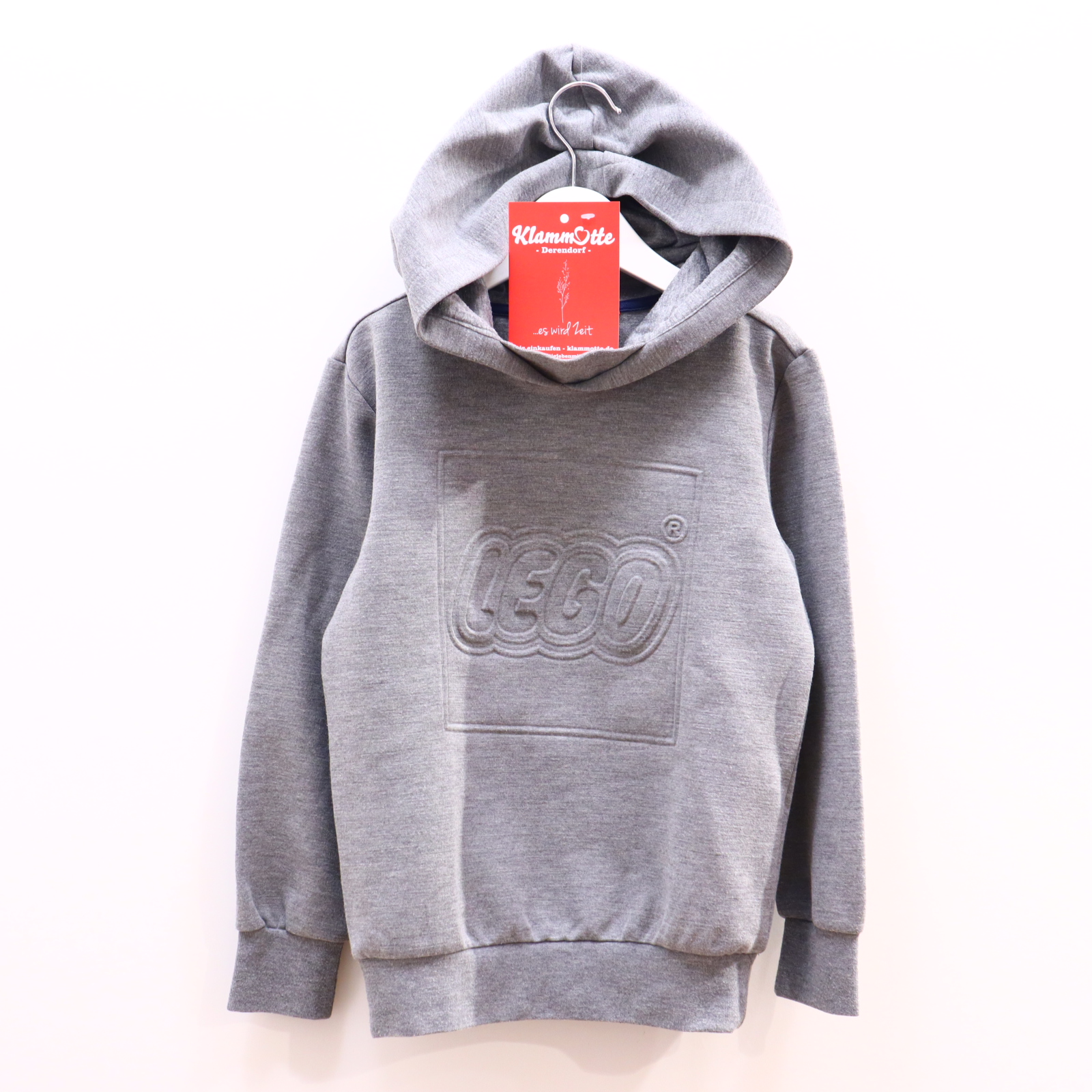 Oberteil LEGO Gr. 122 Kapuzenpullover grau Elasthan/Polyester/Viskose melange/Prägung