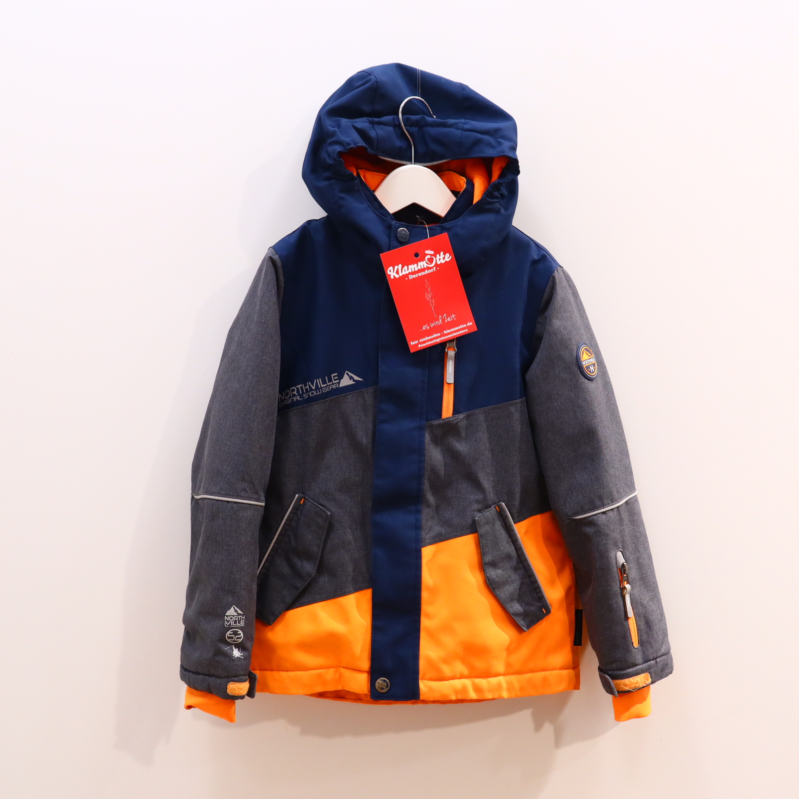 Jacke C&A/NORTHVILLE 122 blau/grau/orange Applikation/Logo/Print Skijacke Schneefang