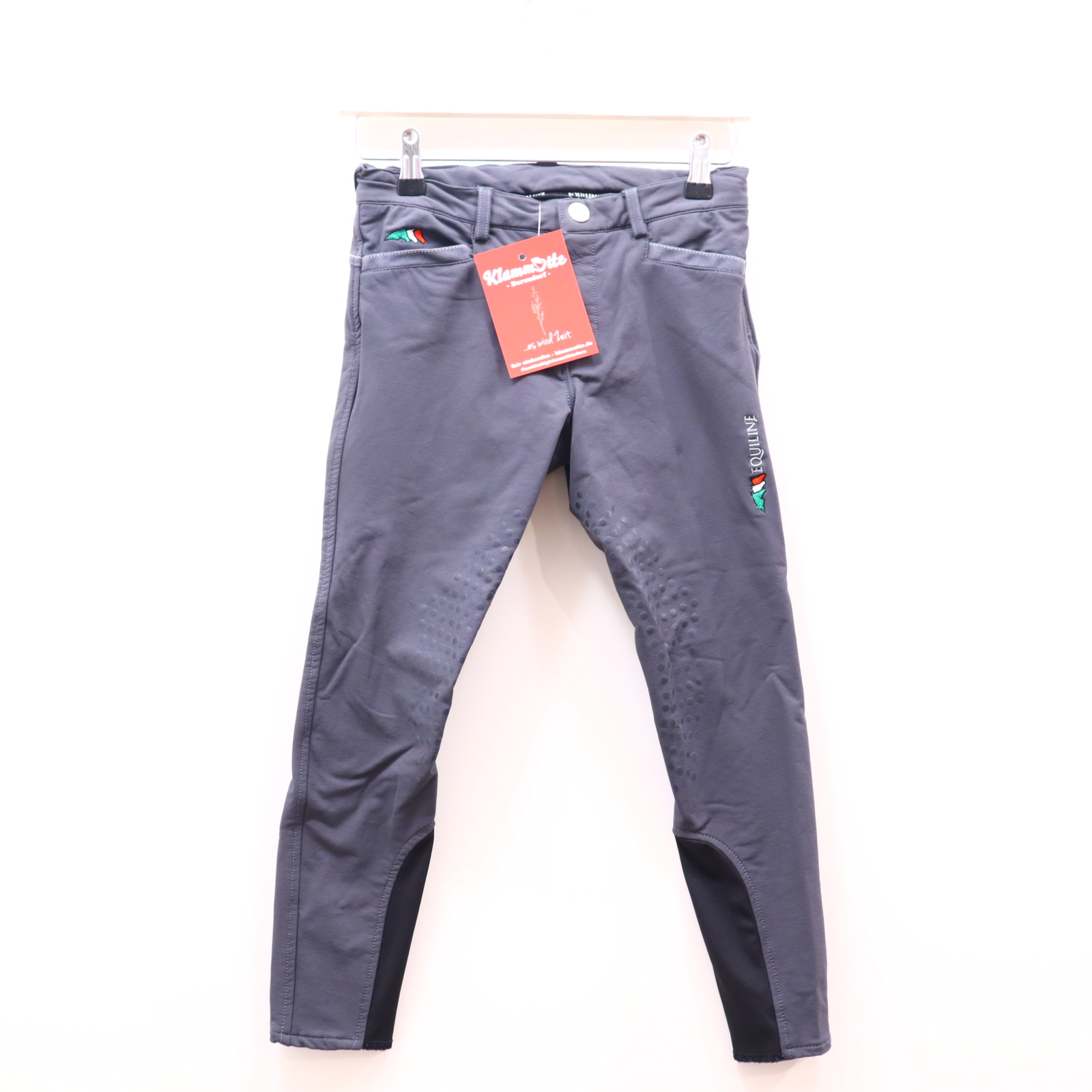 Hose EQUILINE Reithose 110/116 blau Gummibandzug/Reißverschluß/Schiebeknopf