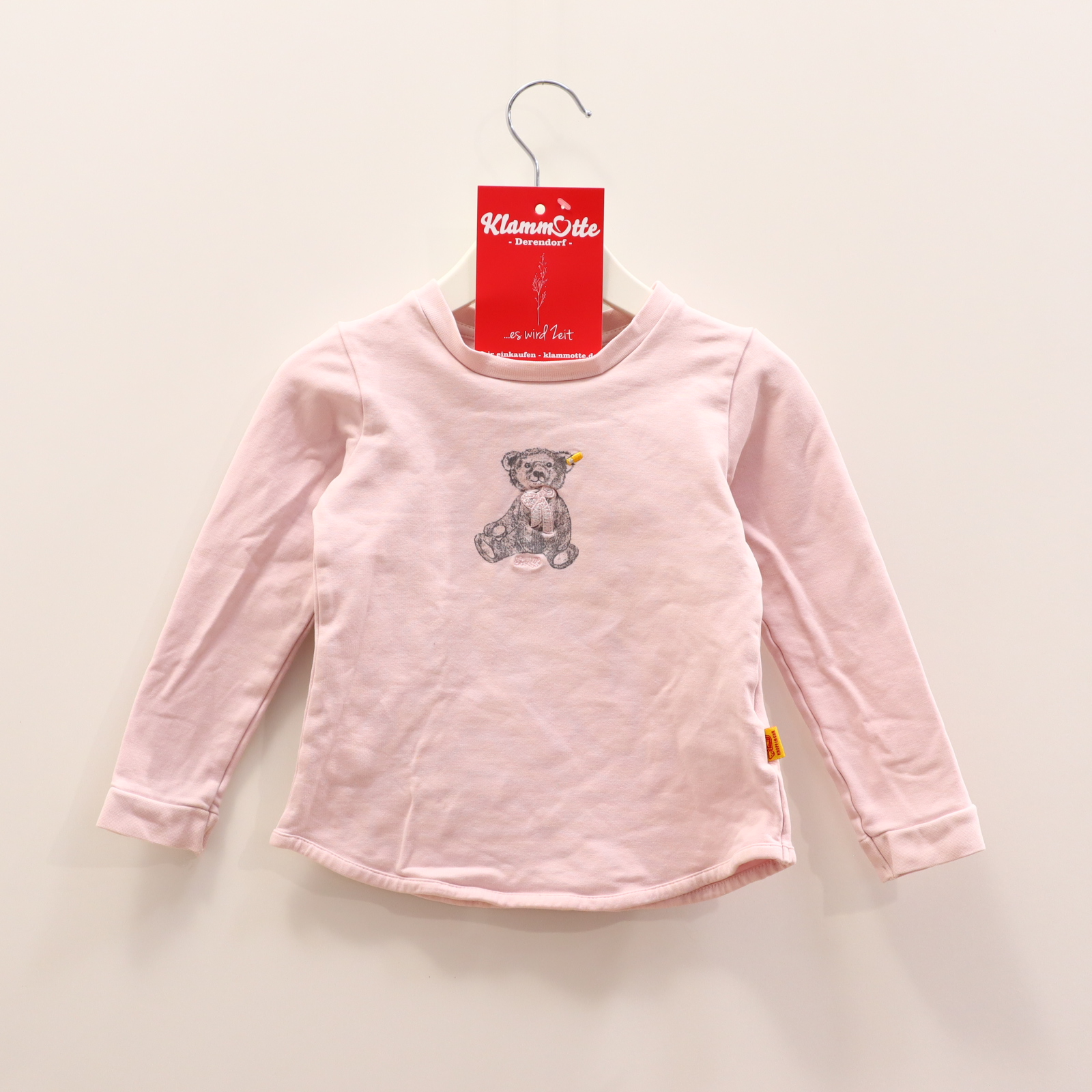 Oberteil Steiff 98 rosa Applikation/Logo/Print Sweatshirt Baumwolle/Elasthan