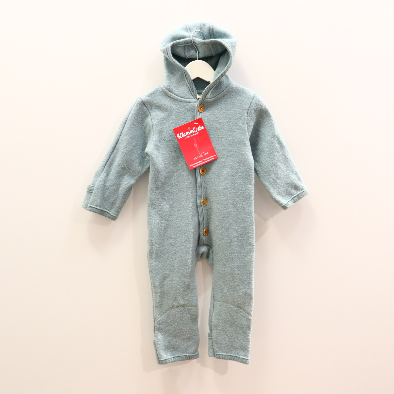 Jacken & Overalls hessnatur Wollwalkoverall 62/68 Eisvogel Klappbündchen sehr gut Bio/Schurwolle