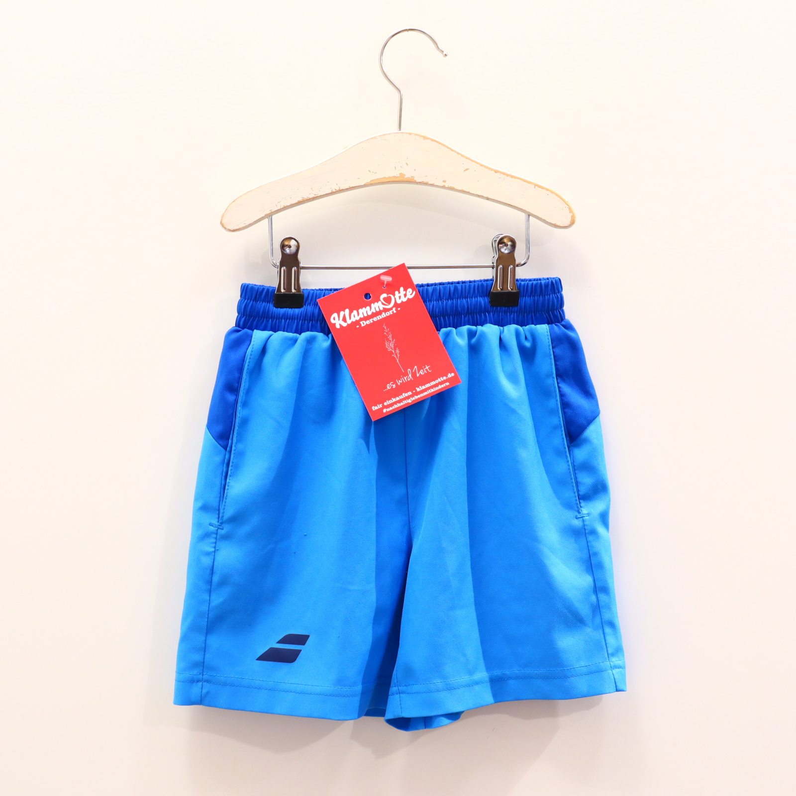 Hose Babolat 116/122/128 Short/Sporthose blau Logo/Print Gummibandzug/Kordelzug
