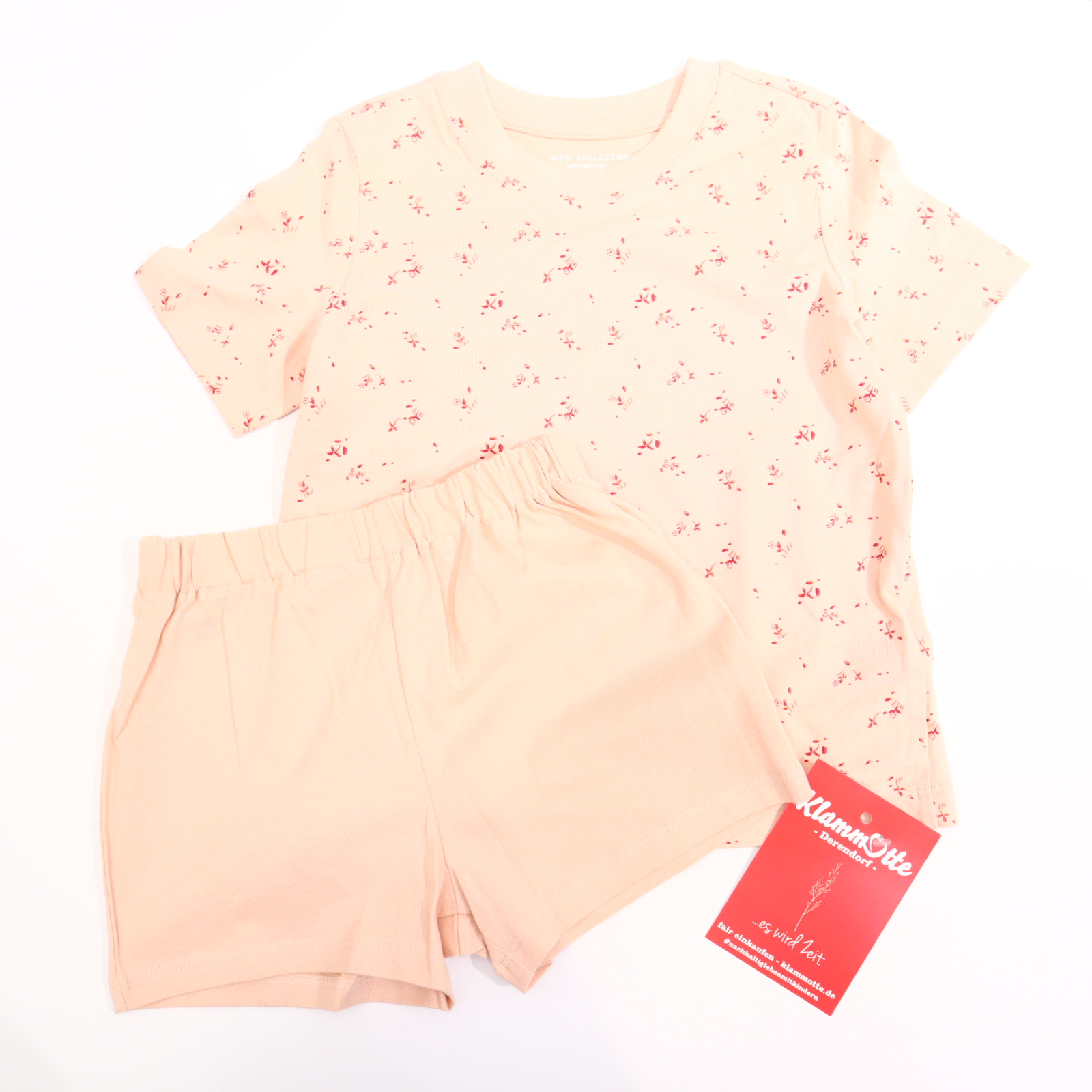 Oberteil TCM 98/104 rosa Alloverprint/Blumen Nachthemd/Schlafkleidung/Shorty Baumwolle neuwertig