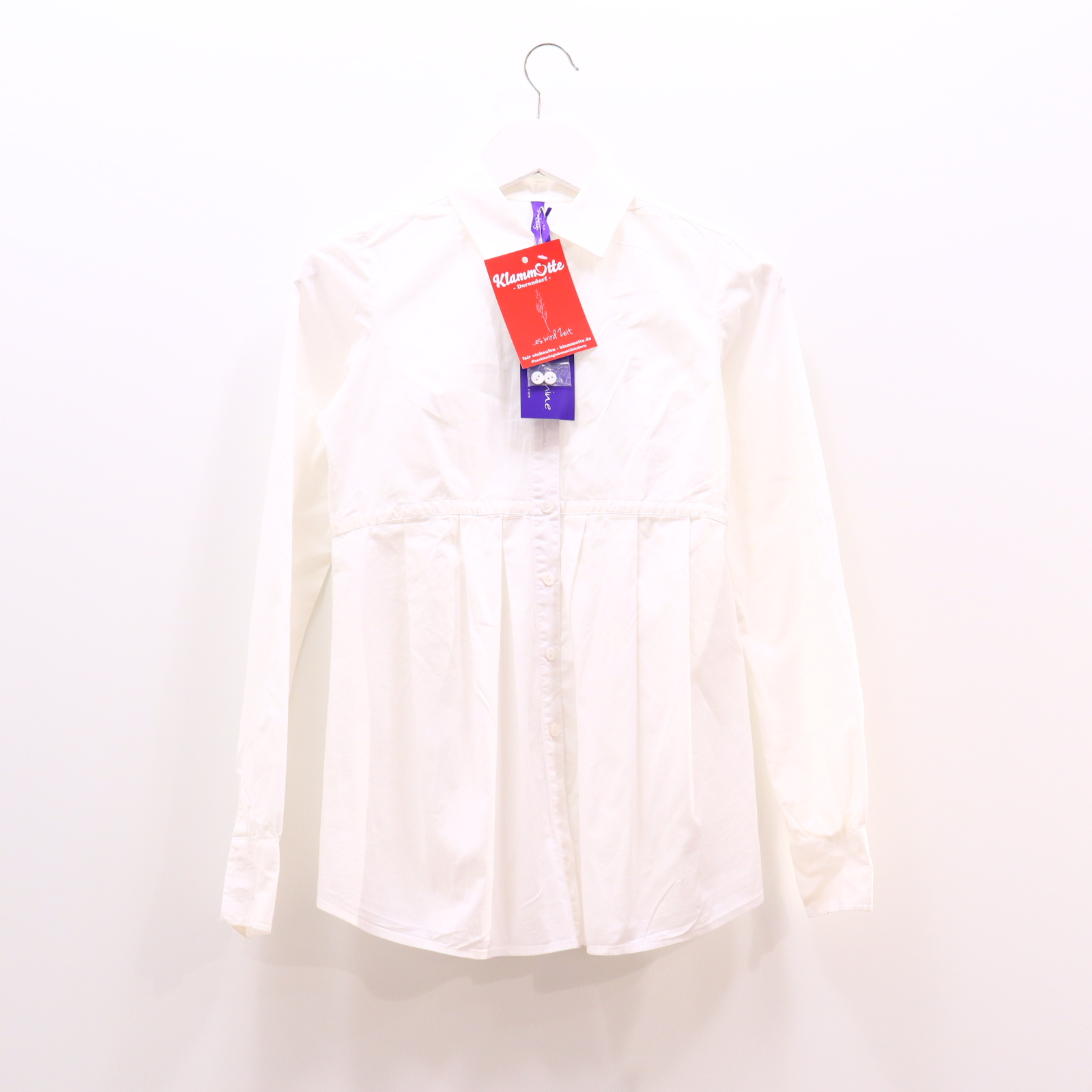 Bluse Seraphine S/36 weiß langarm Baumwolle/Spandex