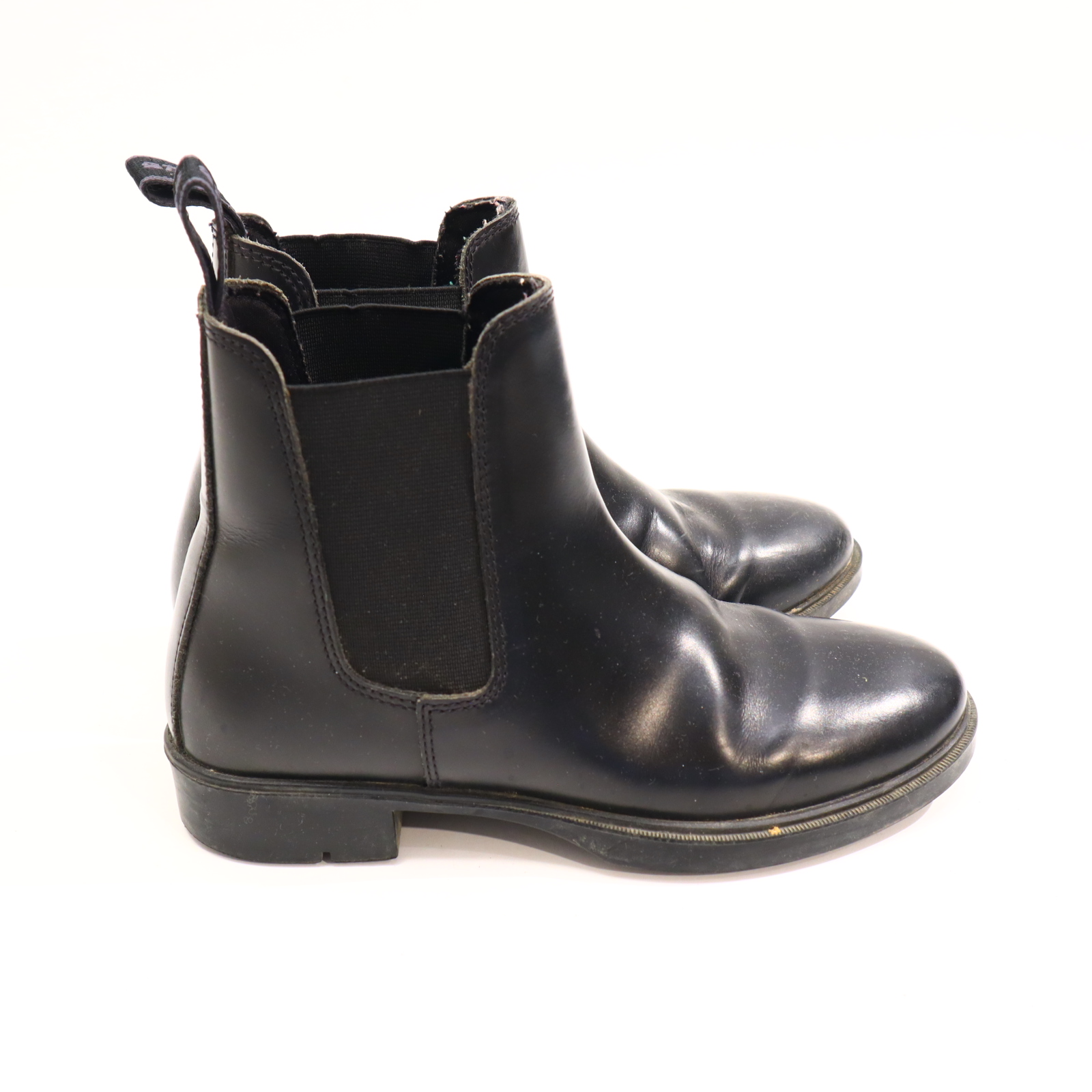 Sportschuh STEEDS 32 Reitstiefeletten schwarz Leder leichte gleichmäßige Ablaufspuren