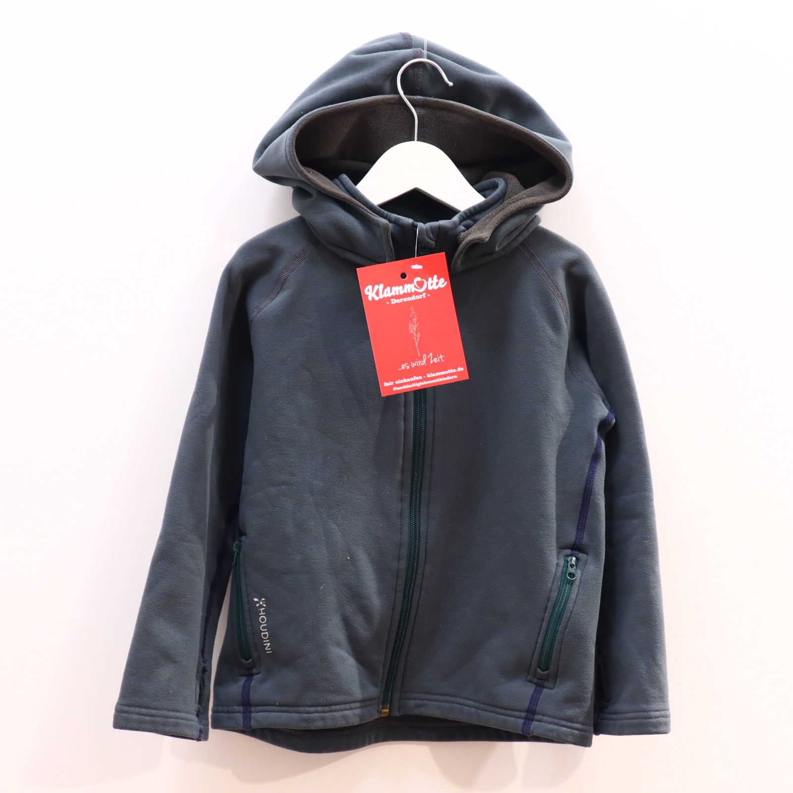 Oberteil HOUDINI Gr. 116/Gr. 122 Fleecejacke/Kapuzenjacke grau Elasthan/POLARTEC/Polyamid/Polyester abnehmbare Kapuze
