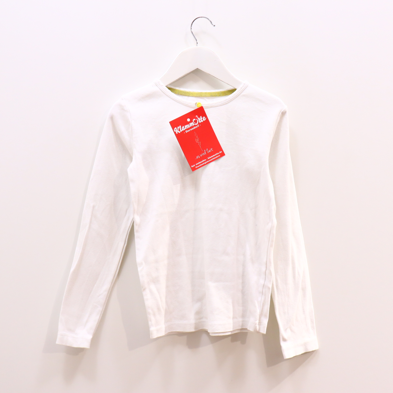 Oberteil mini Boden 140 weiß langarm Shirt Baumwolle