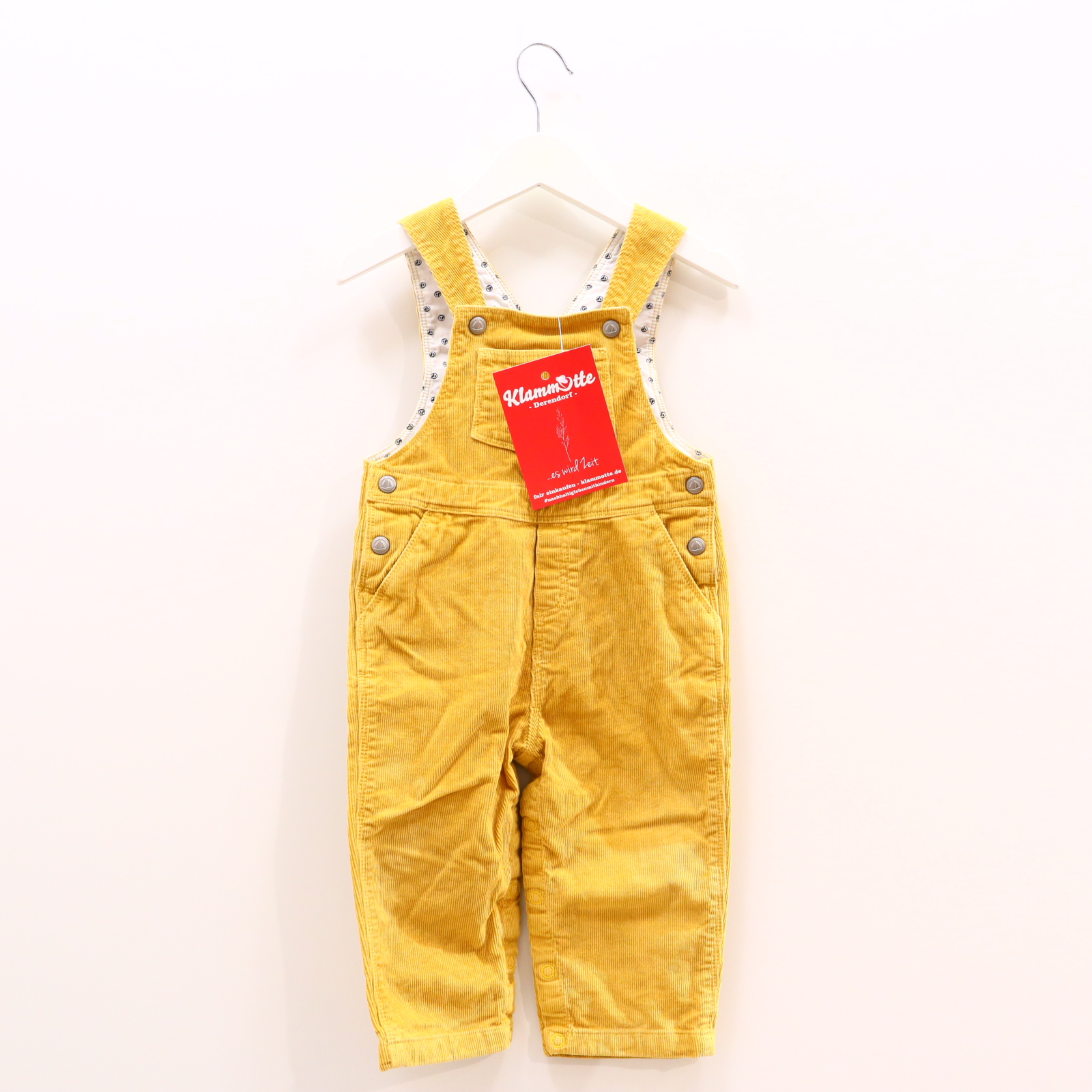 Hosen & Strampler PETIT BATEAU 74 safran Alloverprint/Stickerei Latz Baumwolle/Cord/Elasthan Druckknöpfe im Schritt