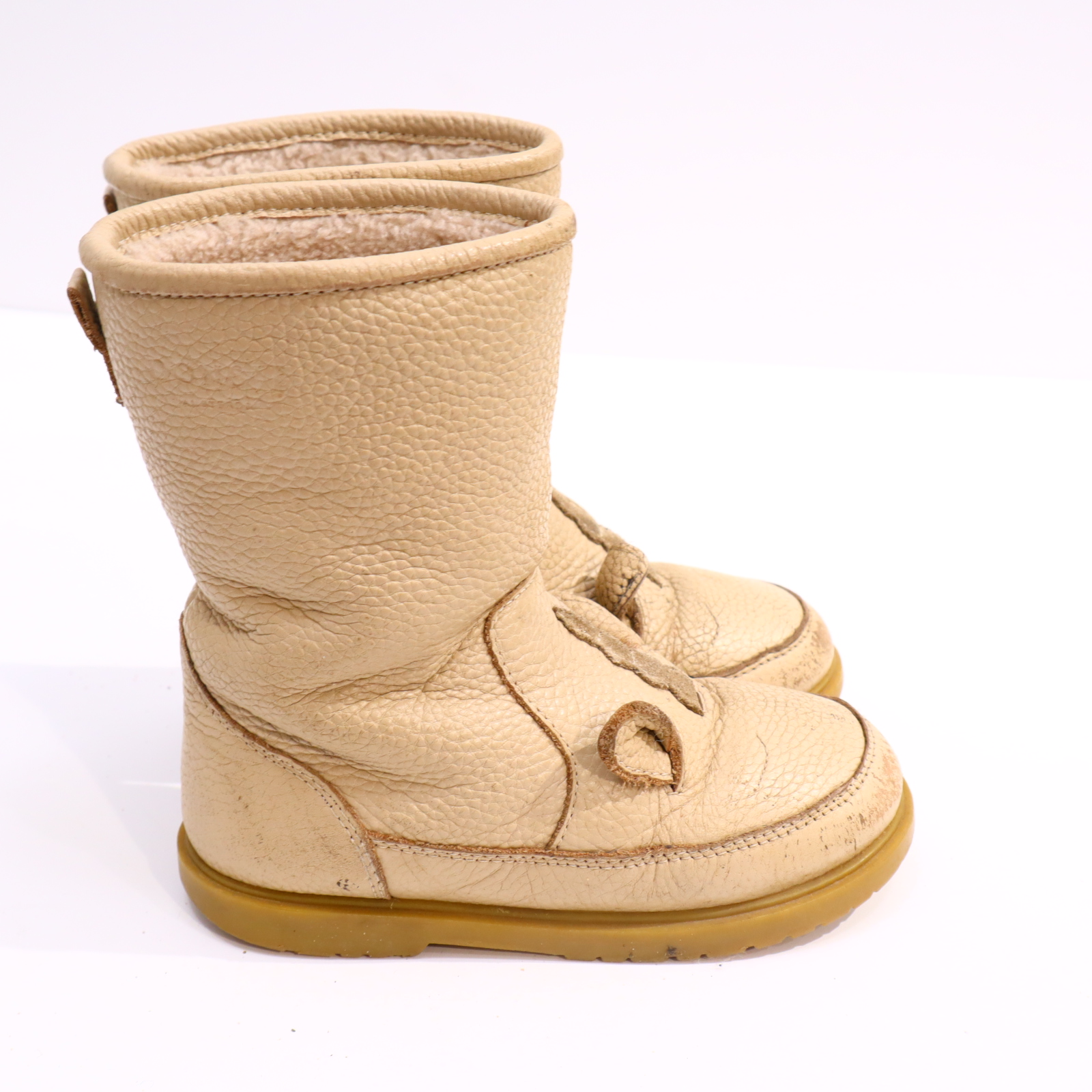 Stiefel DONSJE 27 creme Leder Boot Herbst/Winter gefüttert gut/leichter gleichmäßiger Sohlenabrieb