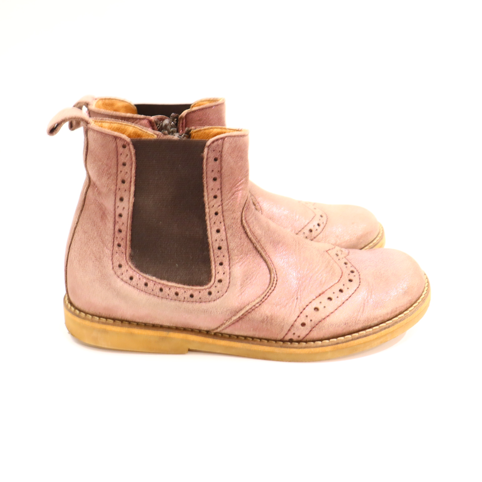 Halbschuhe froddo Chelseaboots 33 metallic/rosa Leder leichte gleichmäßige Ablaufspuren