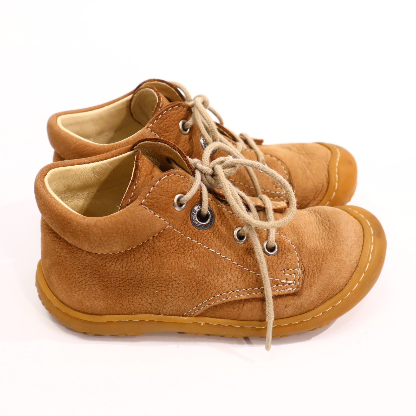 Halbschuhe PEPINO Schnürschuh 23 braun Leder/Nubuk leichte gleichmäßige Ablaufspuren