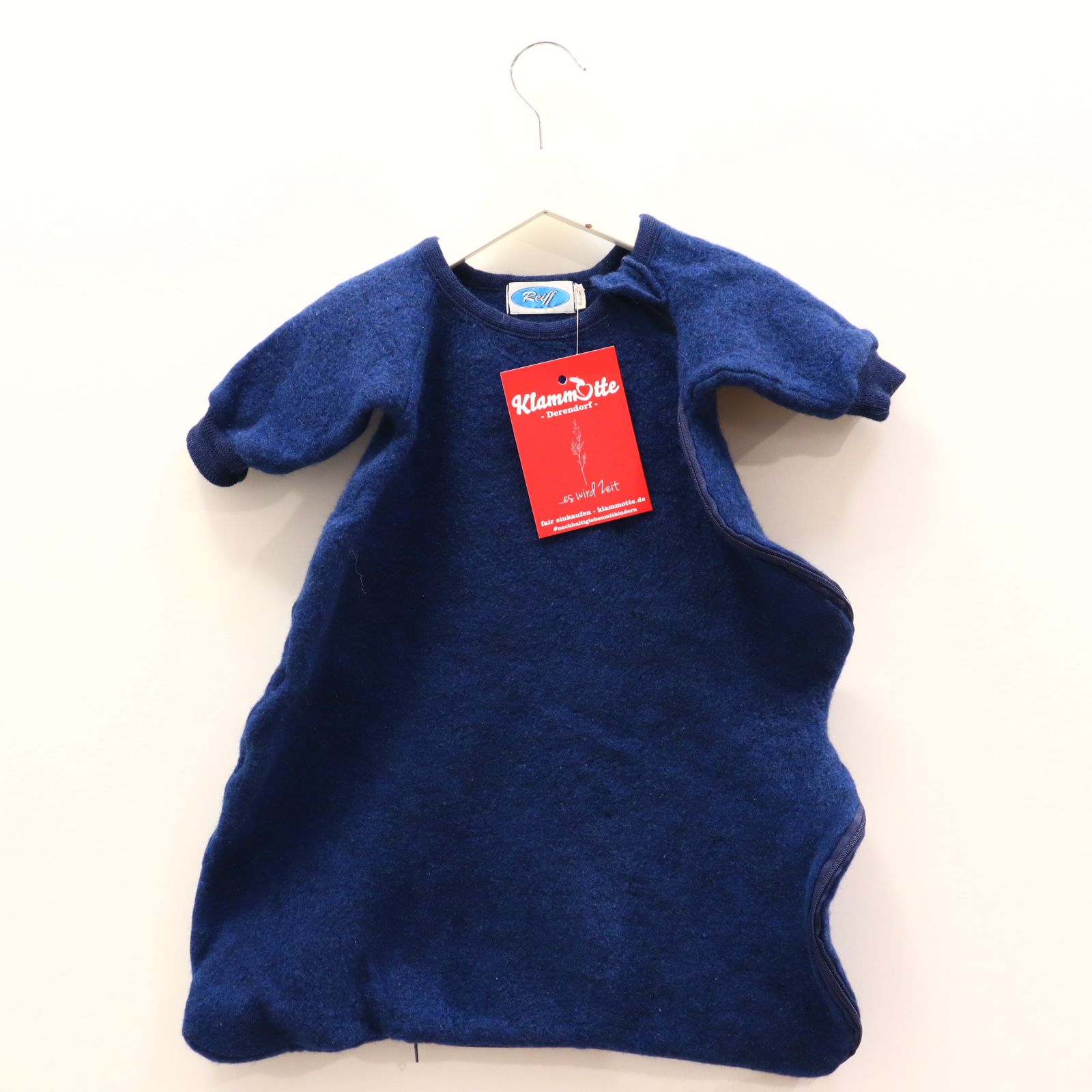 Schlafsack Reiff 62cm/68cm blau melange Schurwolle/Wollfleecce leicht verdichtet! ganzjährig/2.5 TOG