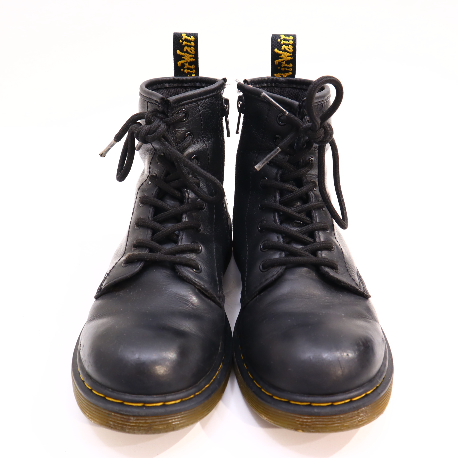 Halbschuhe Dr. Martens Boots/Schnürschuh mit Reißverschluß/Stieffelette 36 schwarz leichte gleichmäßige Ablaufspuren