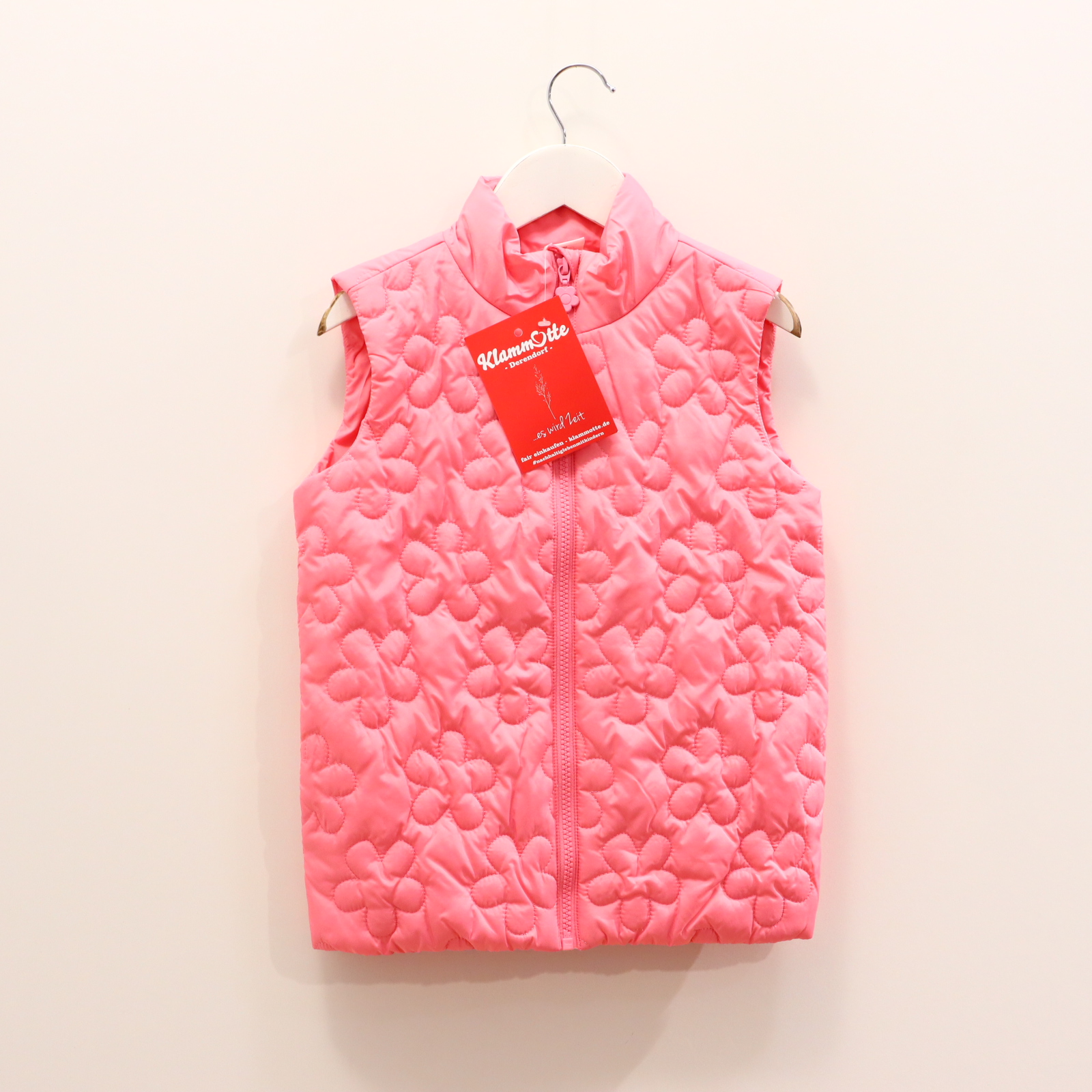 Jacke S.OLIVER Steppweste 140 rosa Blumen/gesteppt Denim