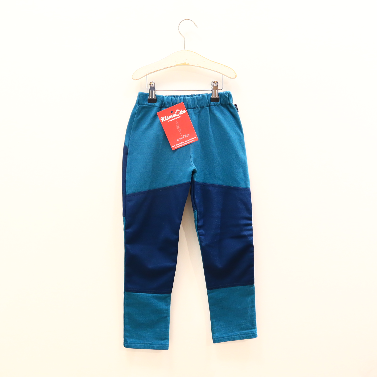 Hose Jako-O 116/122 Jogger grün/petrol Gummibandzug/verstellb. Bund Baumwolle/Sweat verstärkte Knie!/verstärkter Po!