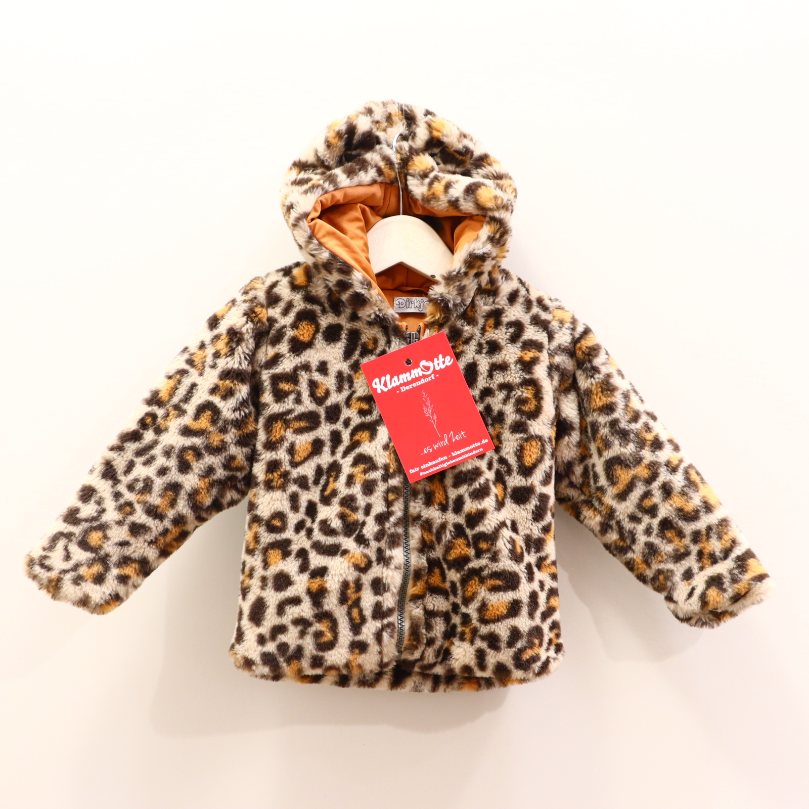 Jacken & Overalls Dirkje Flauschjacke 74 braun/caramell/creme Animalprint Flausch/Teddy