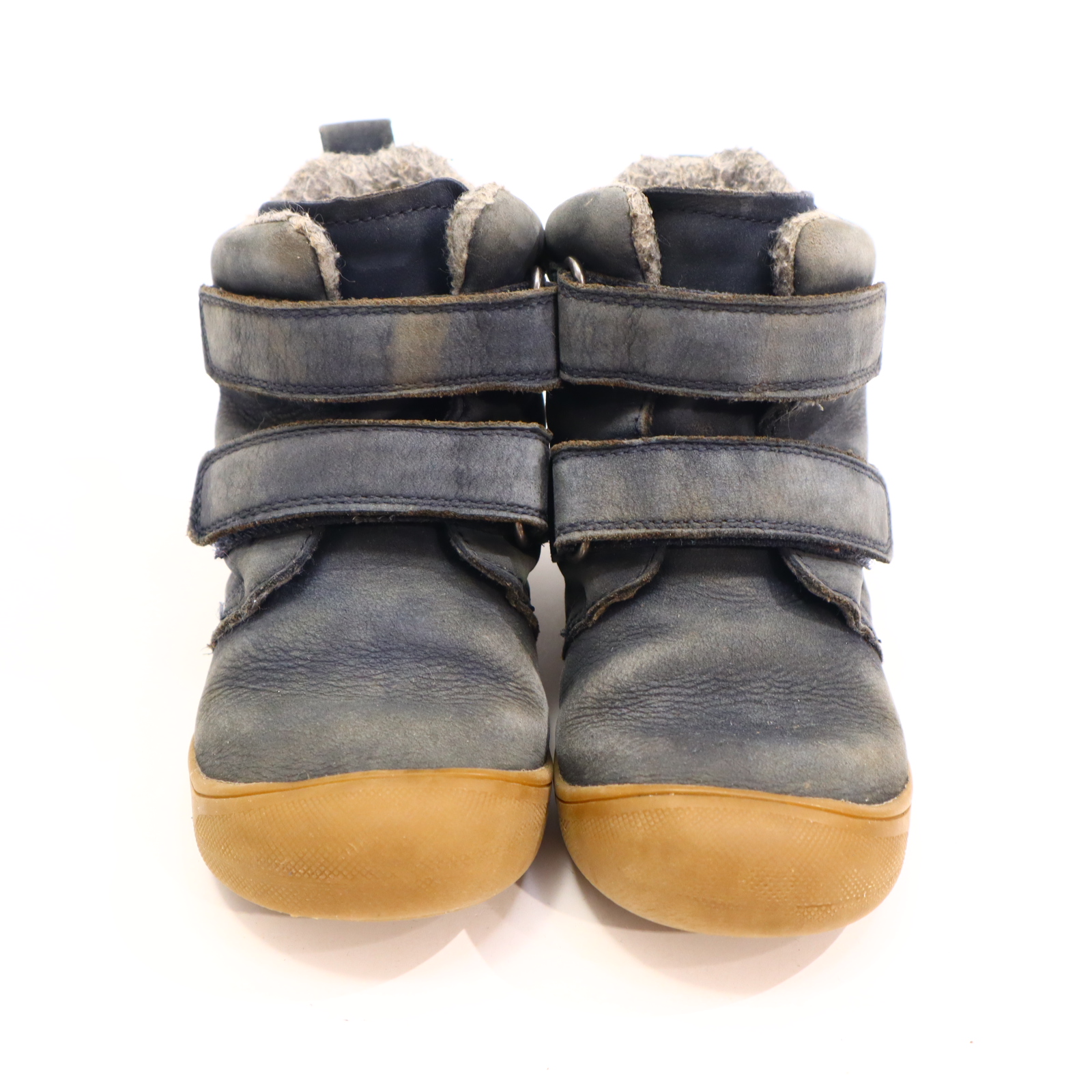 Halbschuhe lamino Klett 25 blau Leder/Nubuk Herbst/Winter gleichmäßige Ablaufspuren gefüttert