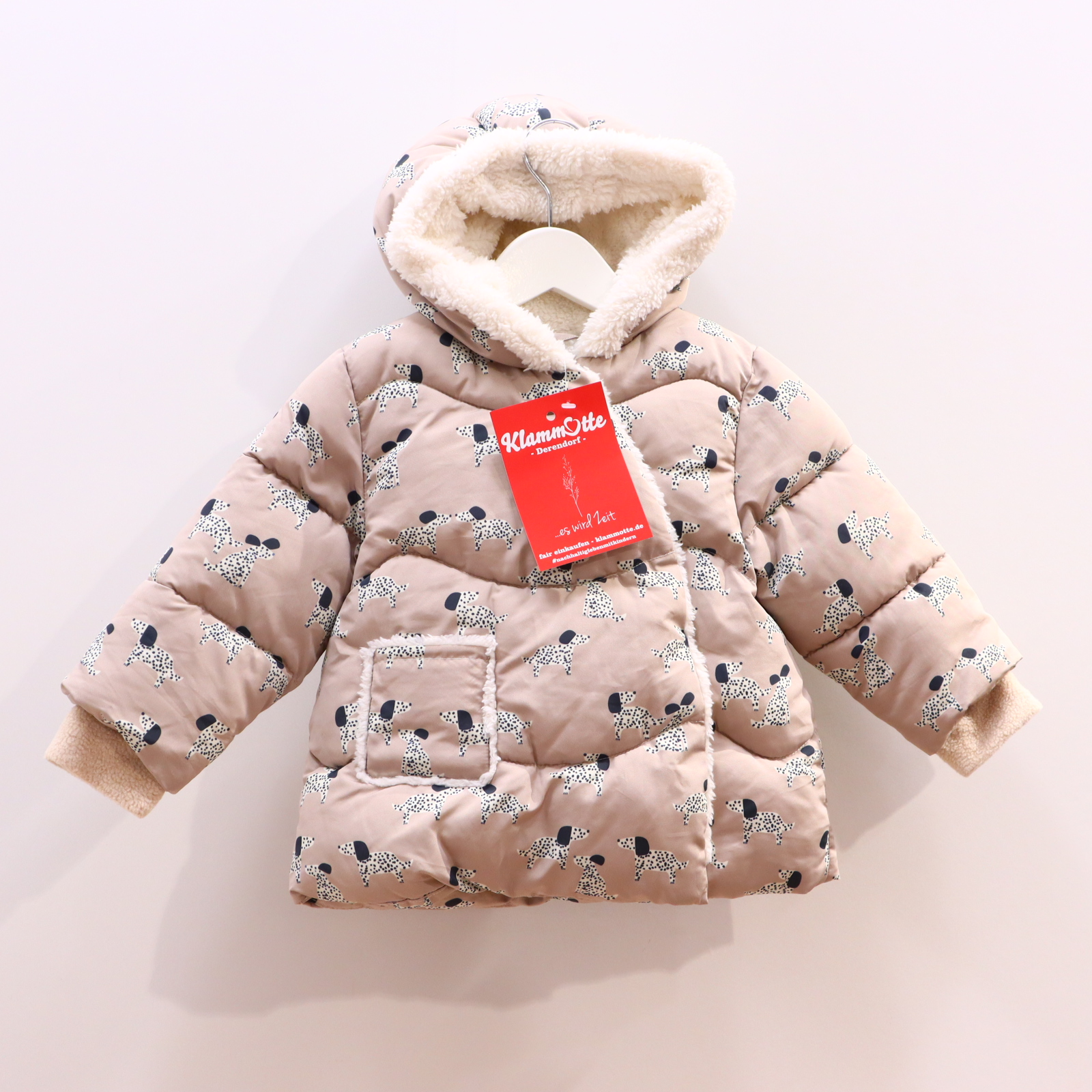 Jacken & Overalls katag Steppjacke 80 grau/schwarz/weiß Flauschfutter Alloverprint Herbst/Winter