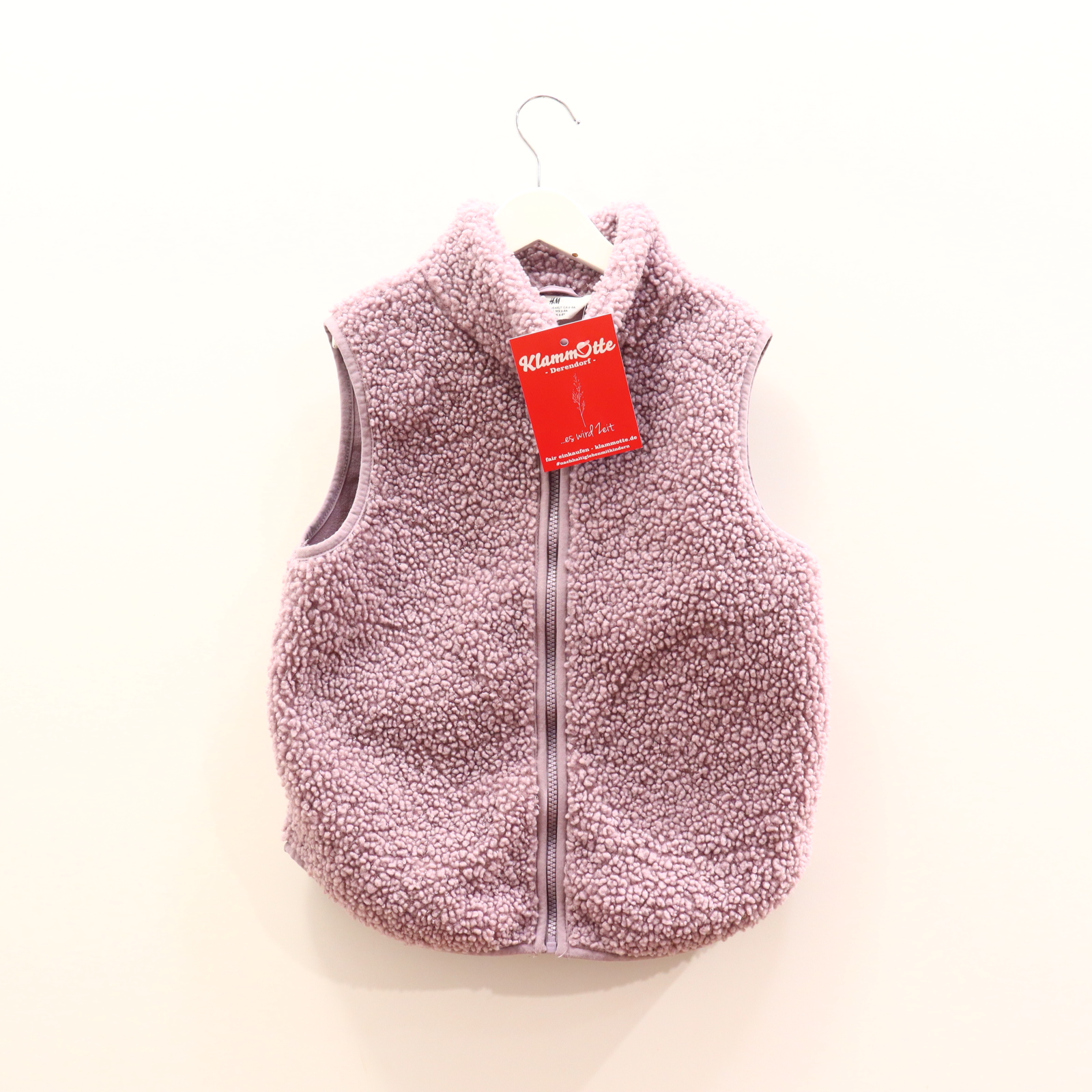 Oberteil H&M 122/128 flieder Weste Polyester/Sherpa